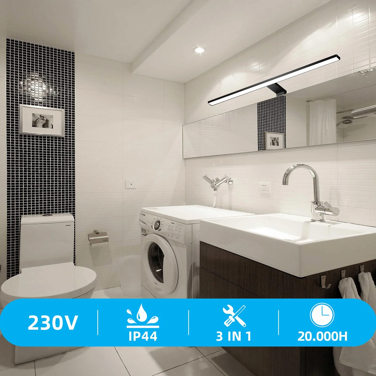 Lampa LED do lustra 40 cm matowa czerń 3000 K 10 W 800 lm ciepłe światło