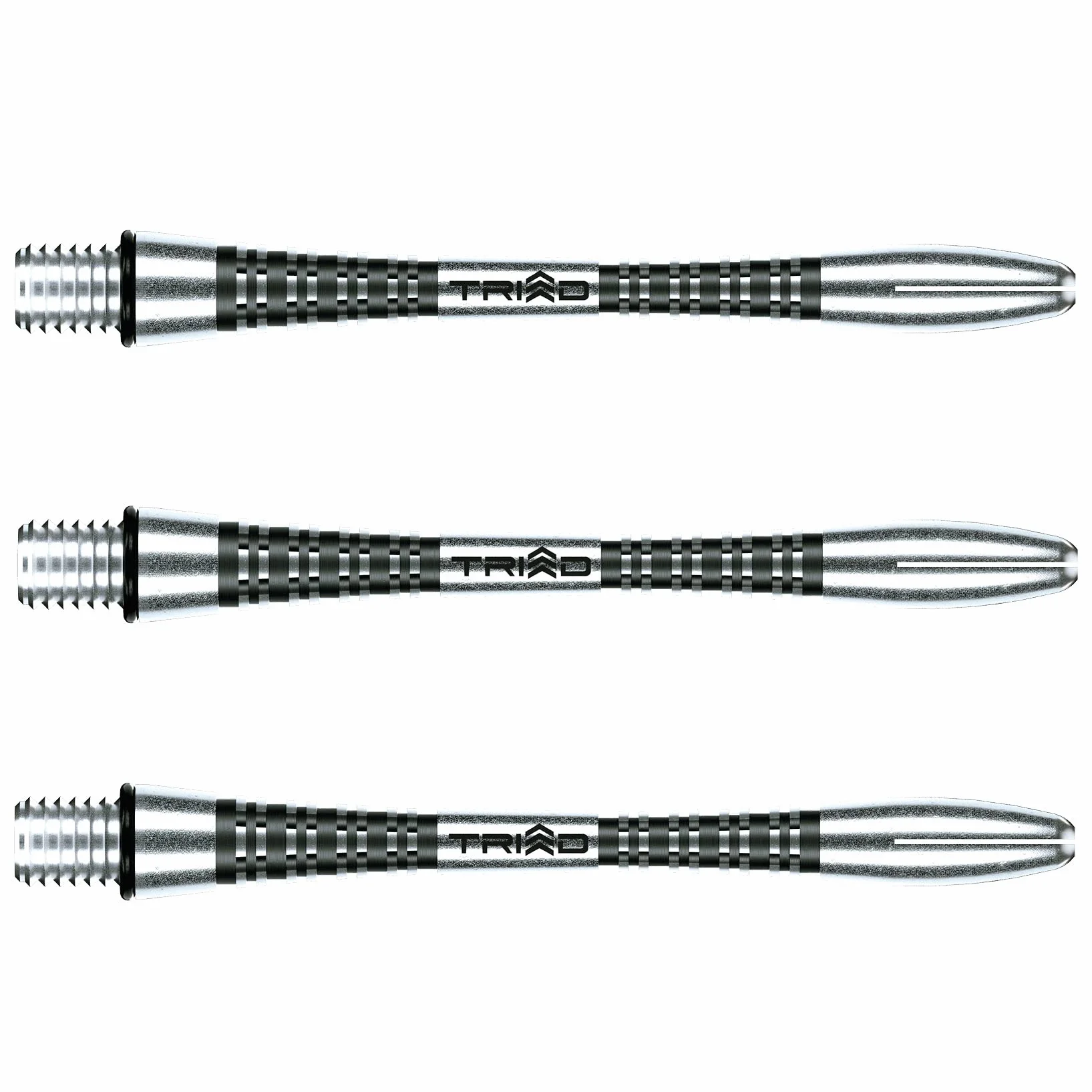 WINMAU Triad Aluminium Czarny Średni Łodygi do darta (wały) - 1 zestaw w opakowaniu (łącznie 3 wały)