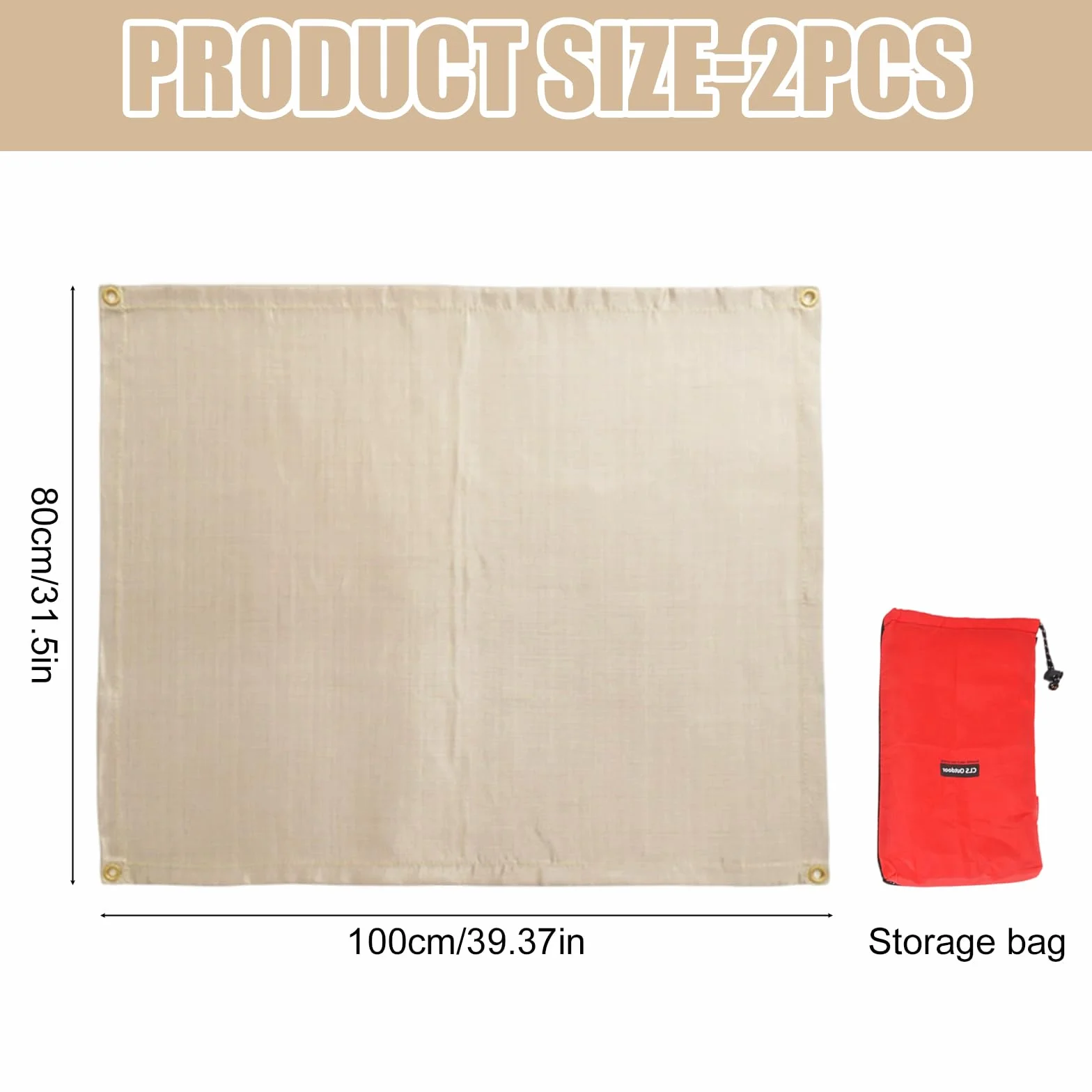 Ognioodporna podkładka mata z włókna szklanego 80 x 100 cm 2 sztuki do grilla kempingu
