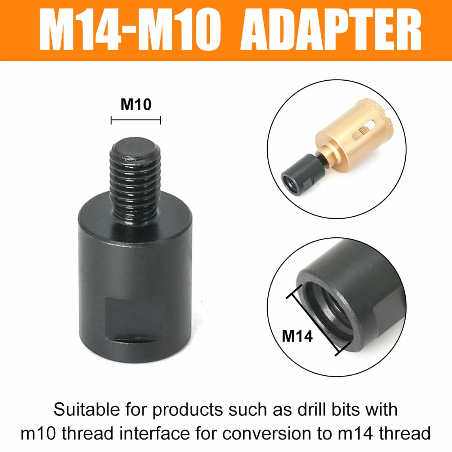 Adaptery wierteł do Gwintów M10-M14 ze Stali Stopowej do Szlifierki Kątowej