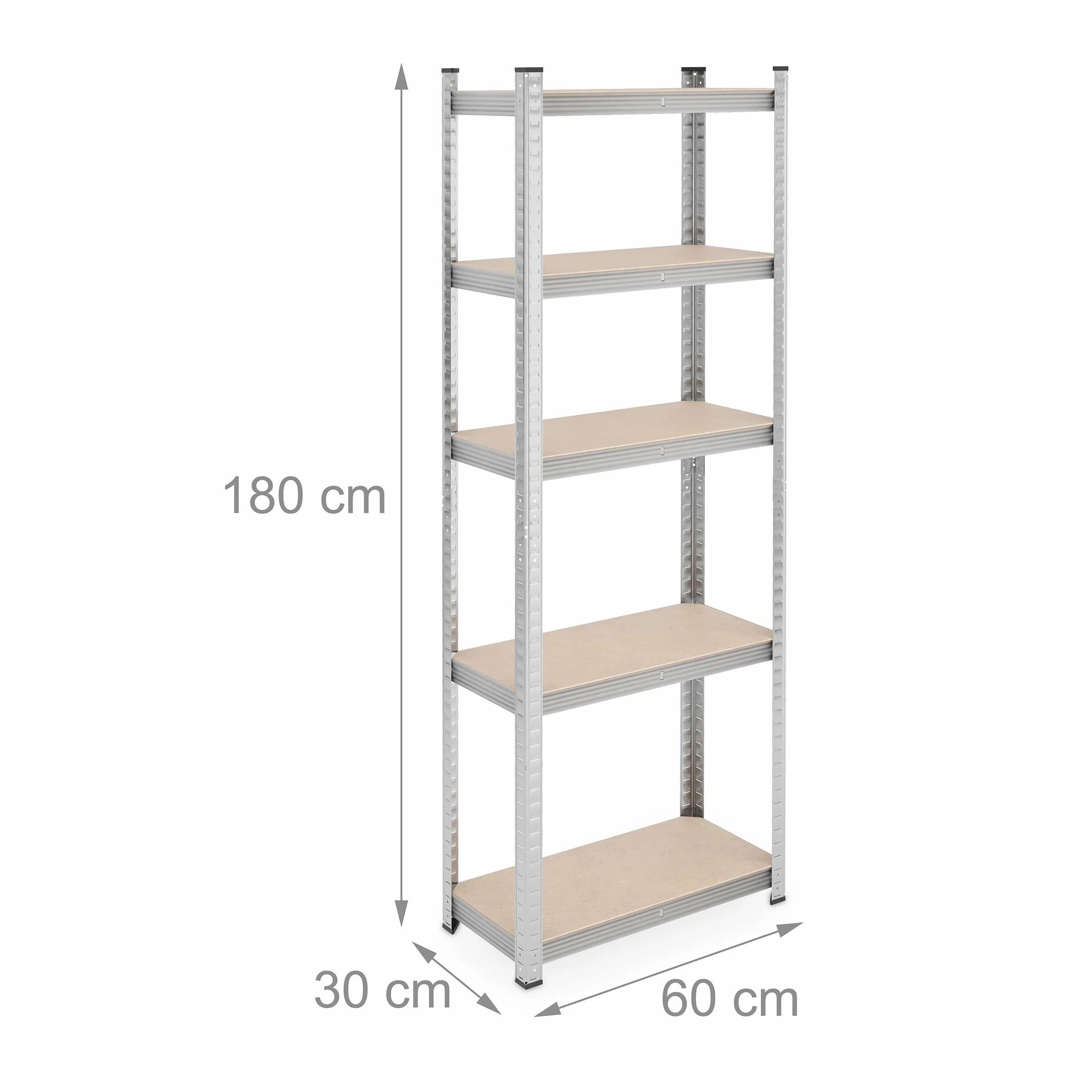 Relaxdays Regał magazynowy 180x60x30 cm 500 kg stal srebrny zestaw 2 sztuk