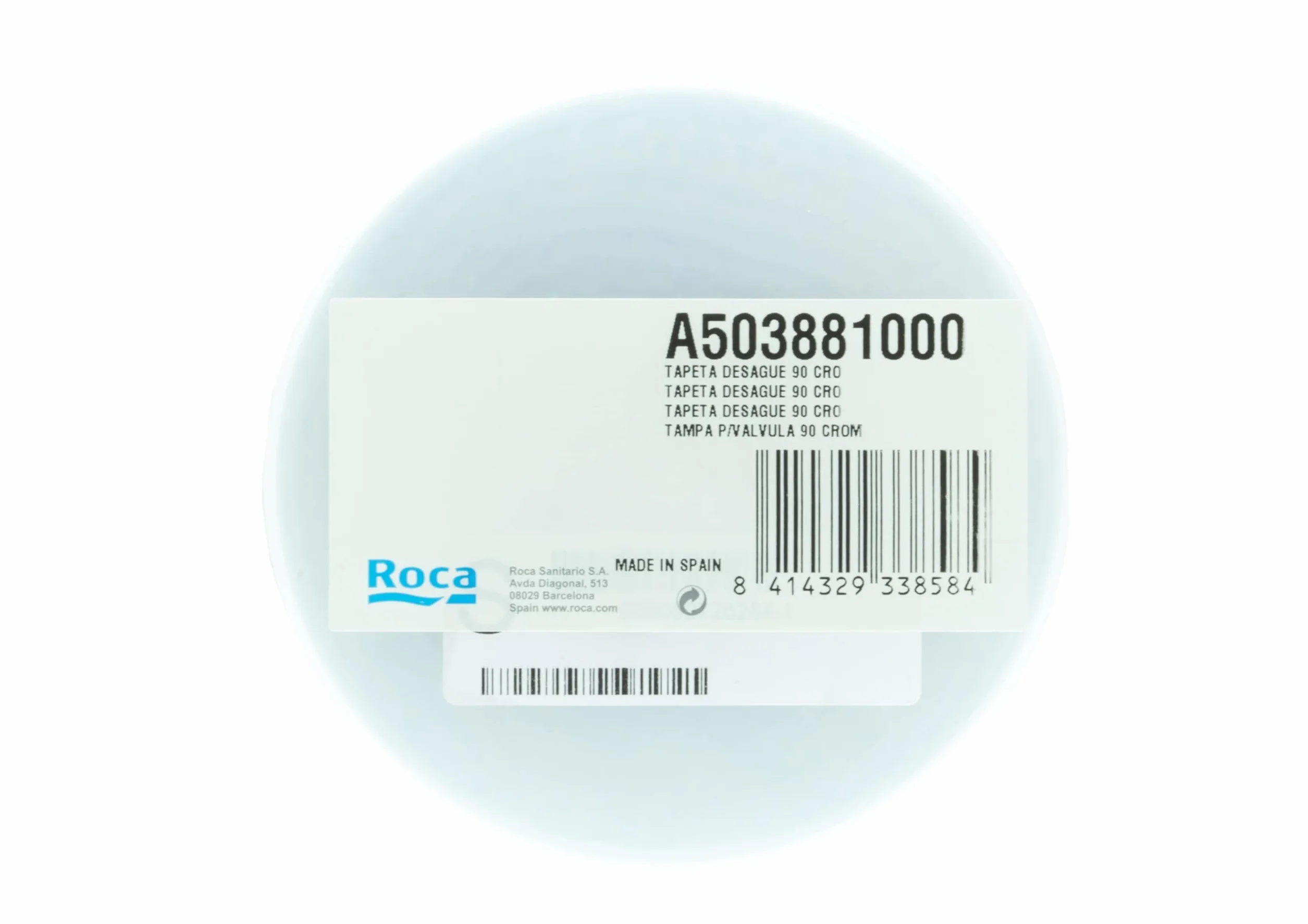 Roca Pokrywa odpływowa A503881000 chrom 90 część zamienna
