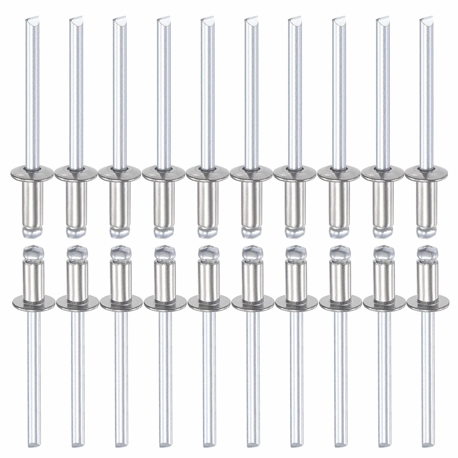 Nity zrywalne 4 mm x 8 mm 50 sztuk ze stali nierdzewnej 304 kopuła z otwartym końcem