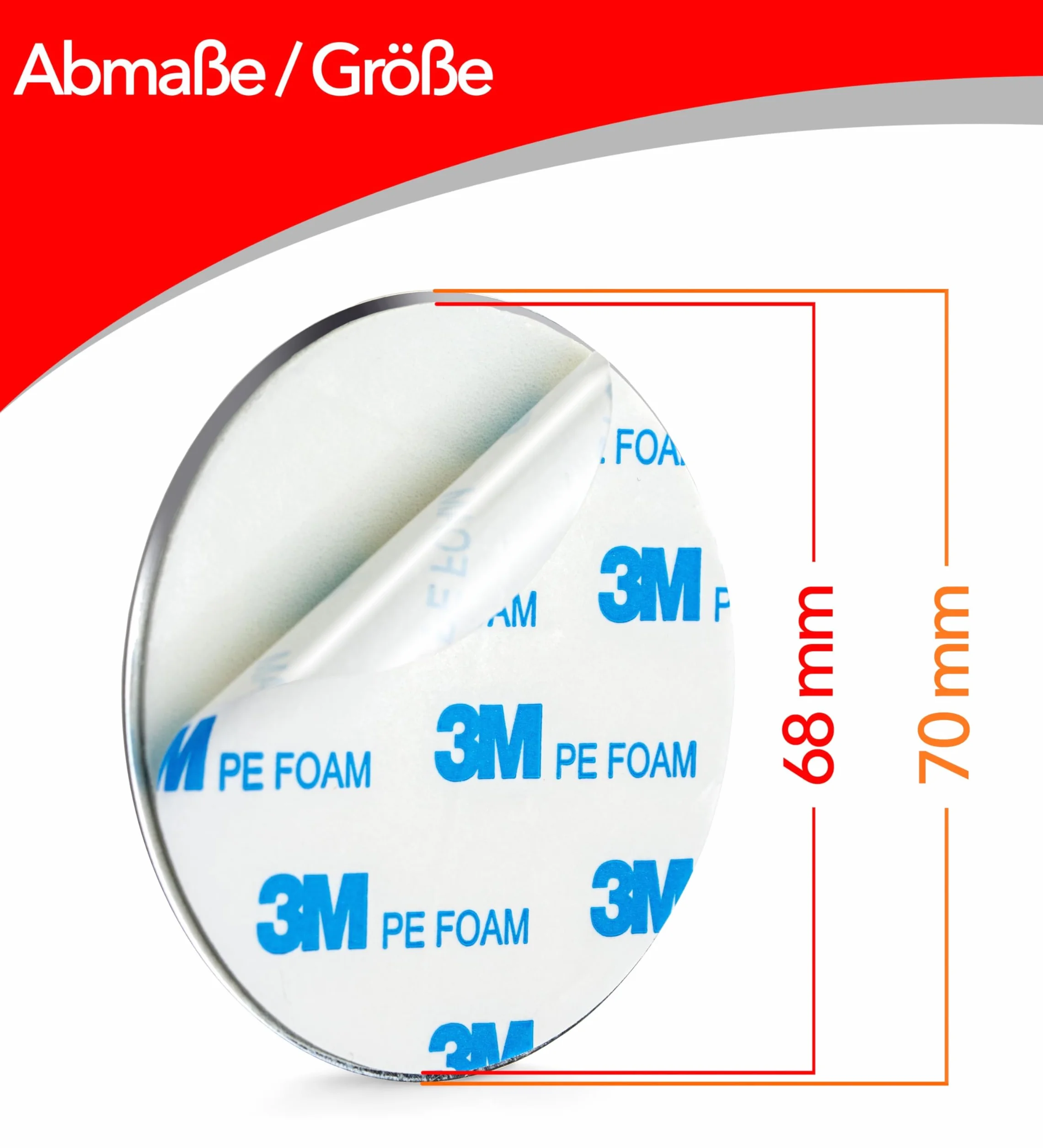 Magnetyczne mocowanie czujników dymu 6 x uchwyt 70 mm samoprzylepny