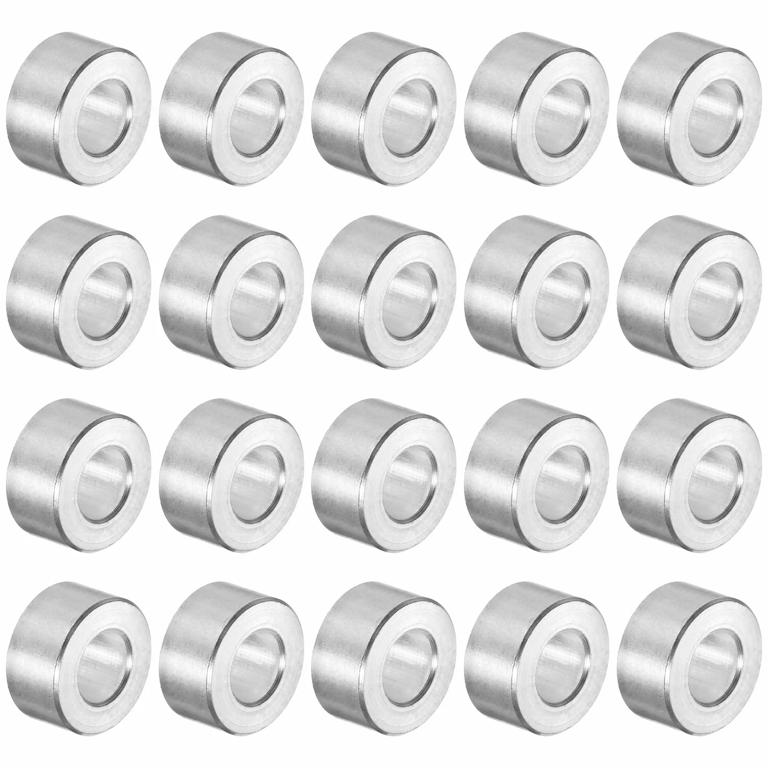 sourcing map 20 sztuk aluminiowych tulei dystansowych 5x10x5 mm do śrub M5