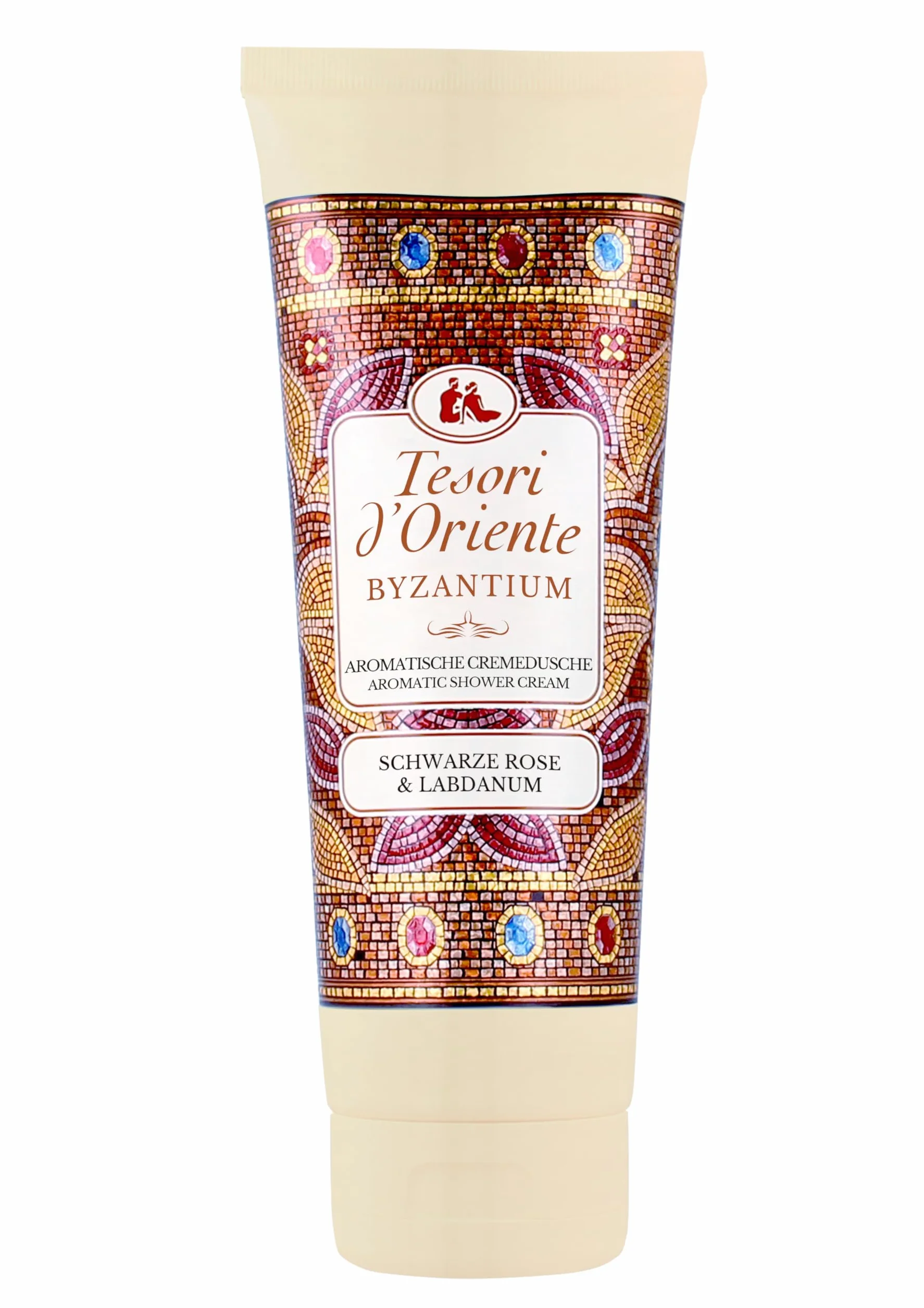 Tesori d'Oriente Kremowy żel pod prysznic "Byzantium", aromatyczny żel pod prysznic z czarną różą i ladanum, krem pod prysznic do pielęgnacji ciała, rytuał dla ciała i zmysłów, 250 ml