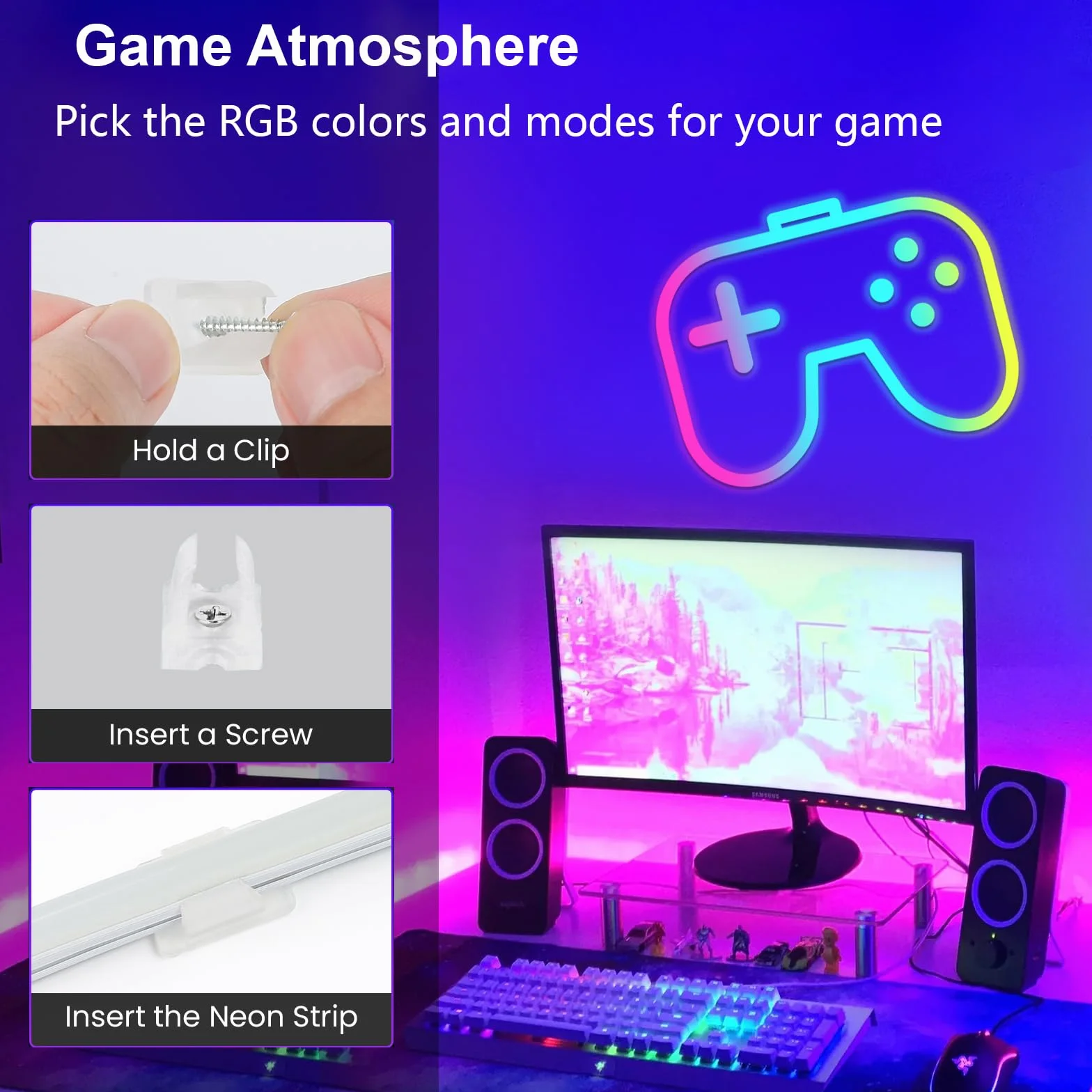 Neonowa taśma LED wodoszczelna IP67 USB 5V RGB z pilotem zdalnego sterowania