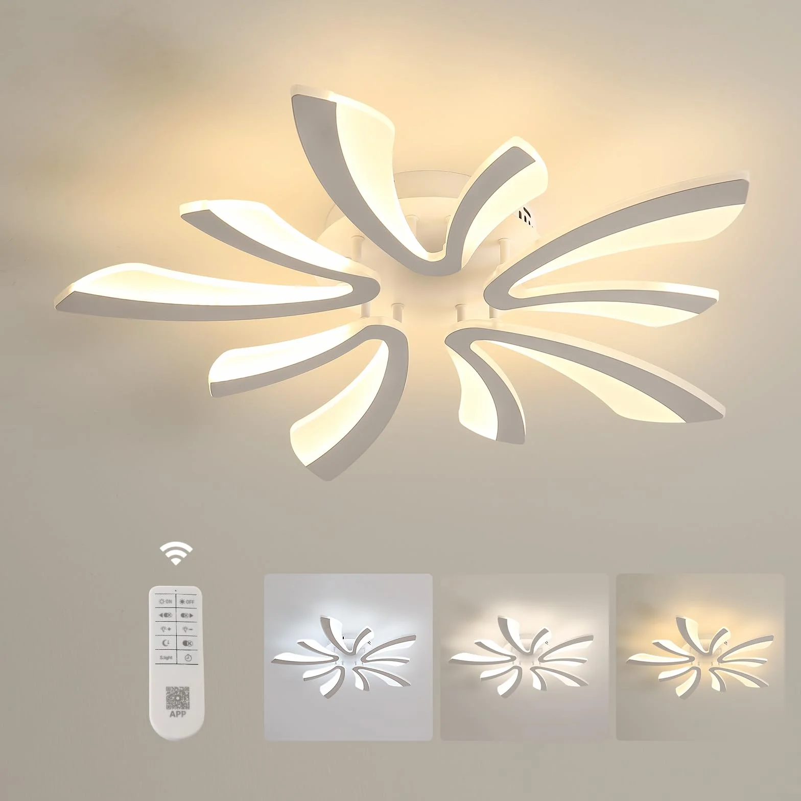 Comely Ściemnialna Lampa Sufitowa LED 48W 5400LM 3000K-6500K Φ71cm Akrylowa