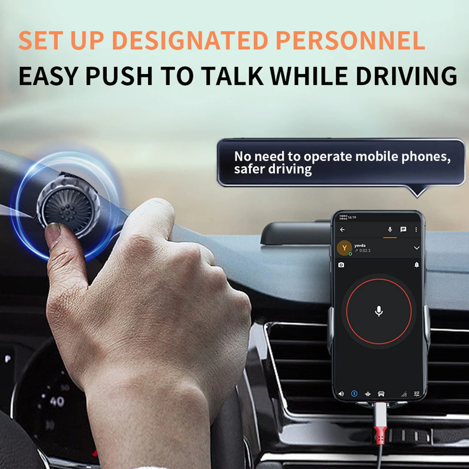 Etooth 5.0 Bezprzewodowy przycisk PTT IP67 wodoodporny do Zello
