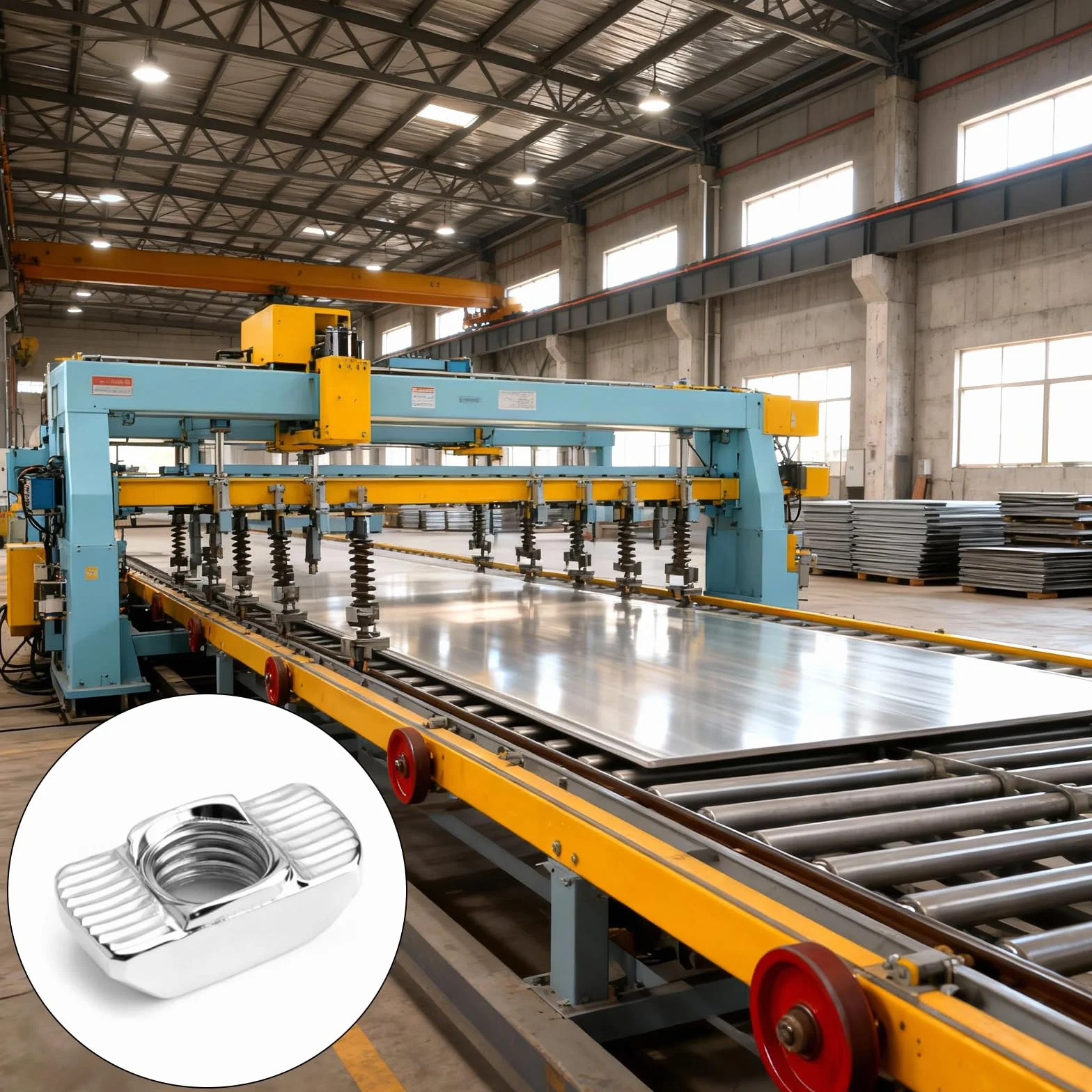 Nakrętki T M8 do Profilu Aluminiowego EU40, Stal Węglowa, Nakrętka z Łbem Młotkowym 60 Sztuk