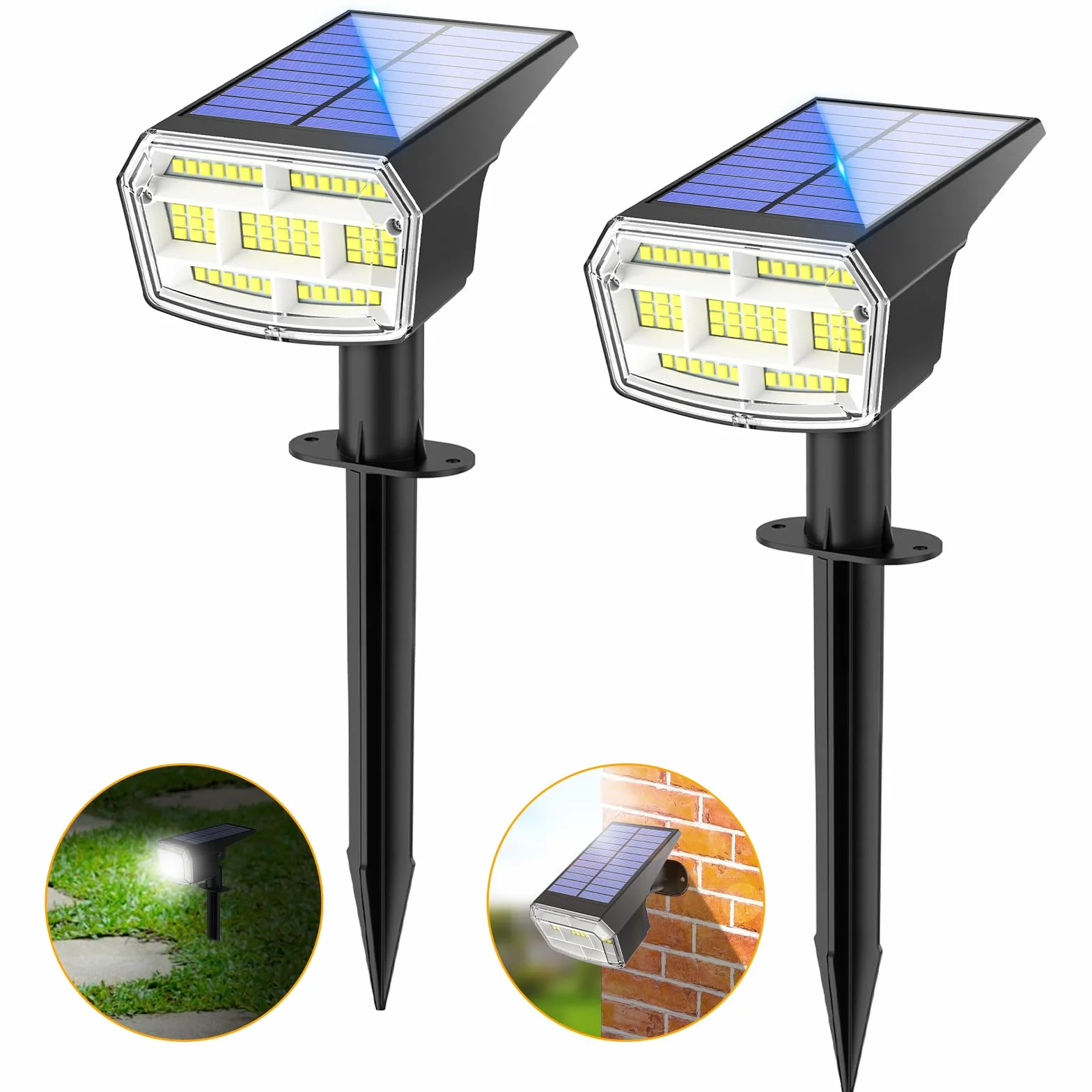 Lampa solarna LED 1500mAh wodoodporna regulowany reflektor z 3 trybami oświetlenia
