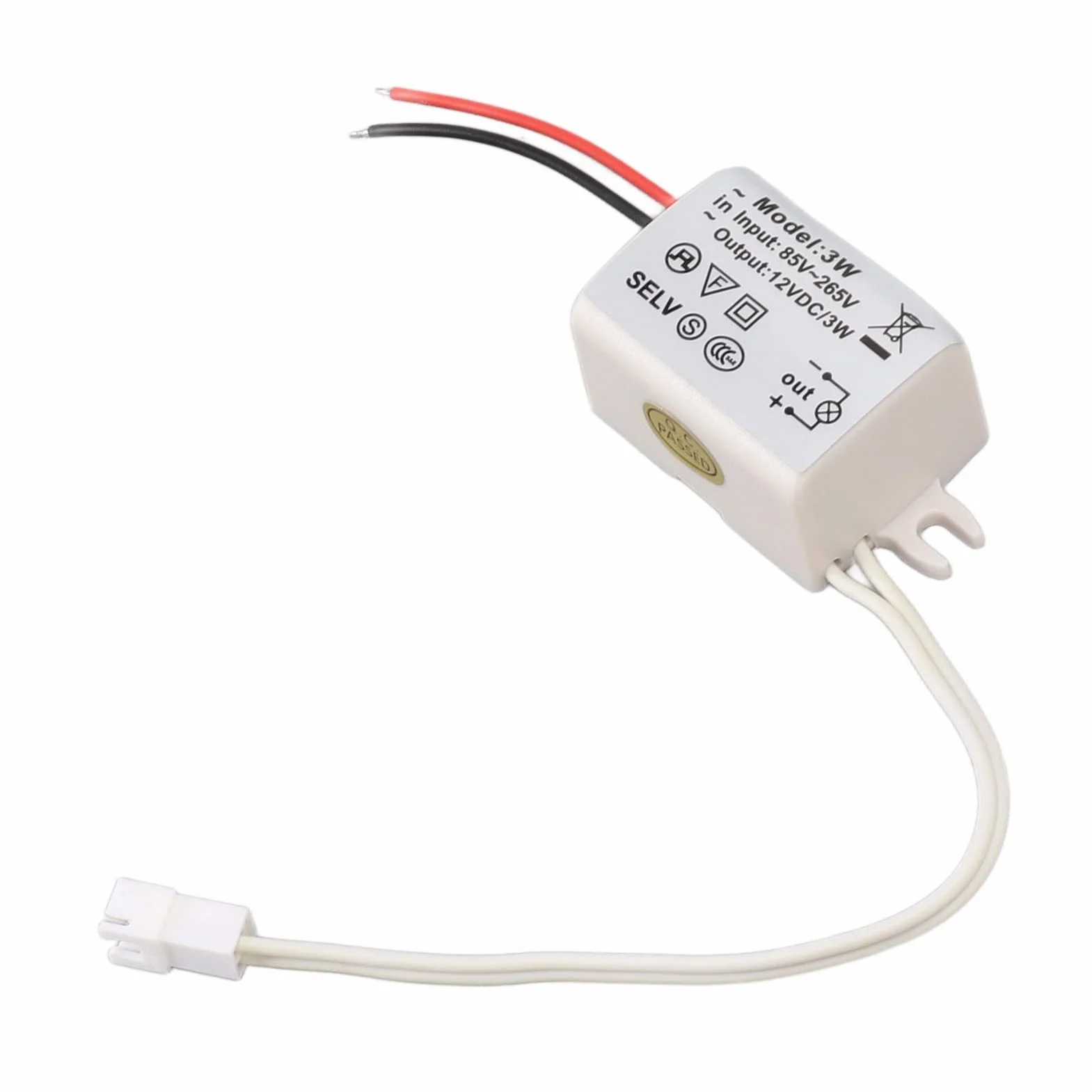 12V 3W LED Driver Power Supply for LED Strip Lights Waterproof Dimmable