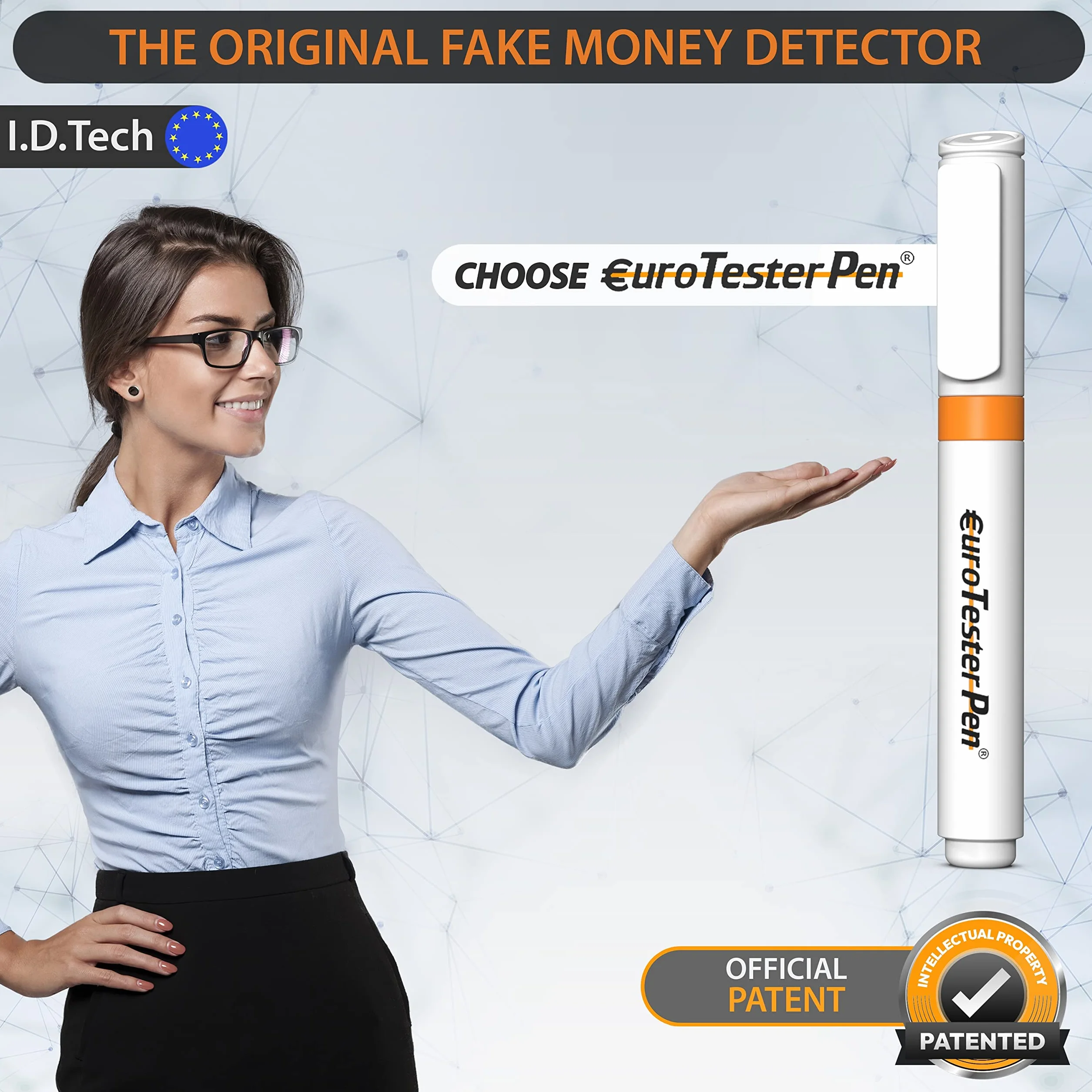Euro Tester Pen XL - Profesjonalny detektor fałszywych banknotów, weryfikuje euro dolary funty, Wyprodukowano we Włoszech
