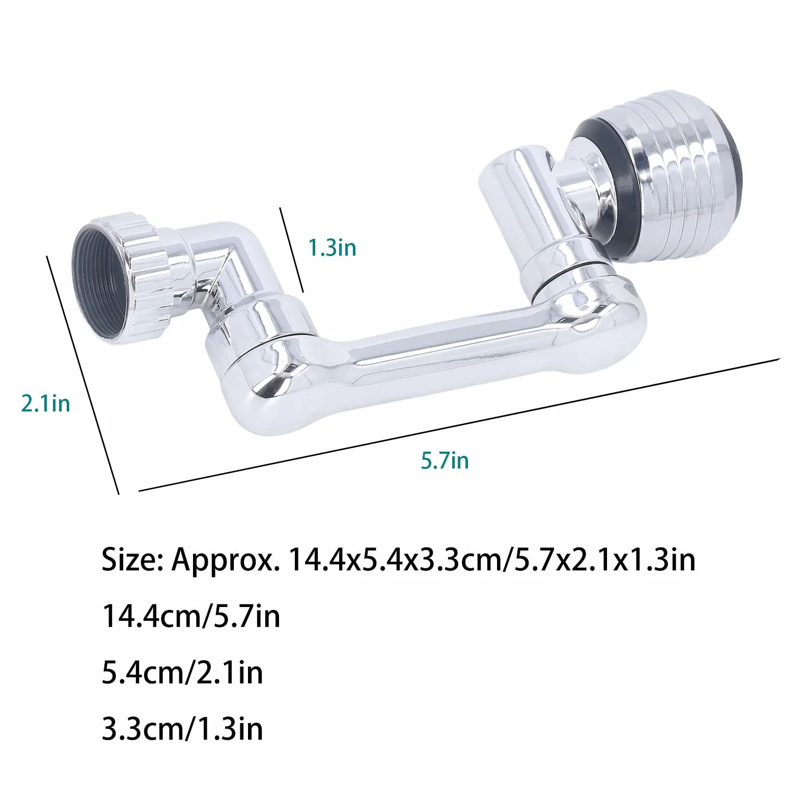 Obracany o 1080° Obrotowy Przedłużacz Kranu Aerator, 2 Tryby Wylotu Wody, Filtr Rozbryzgowy, Nasadka Natryskowa 360°, Wielofunkcyjny Przedłużacz Kranu do Kuchni