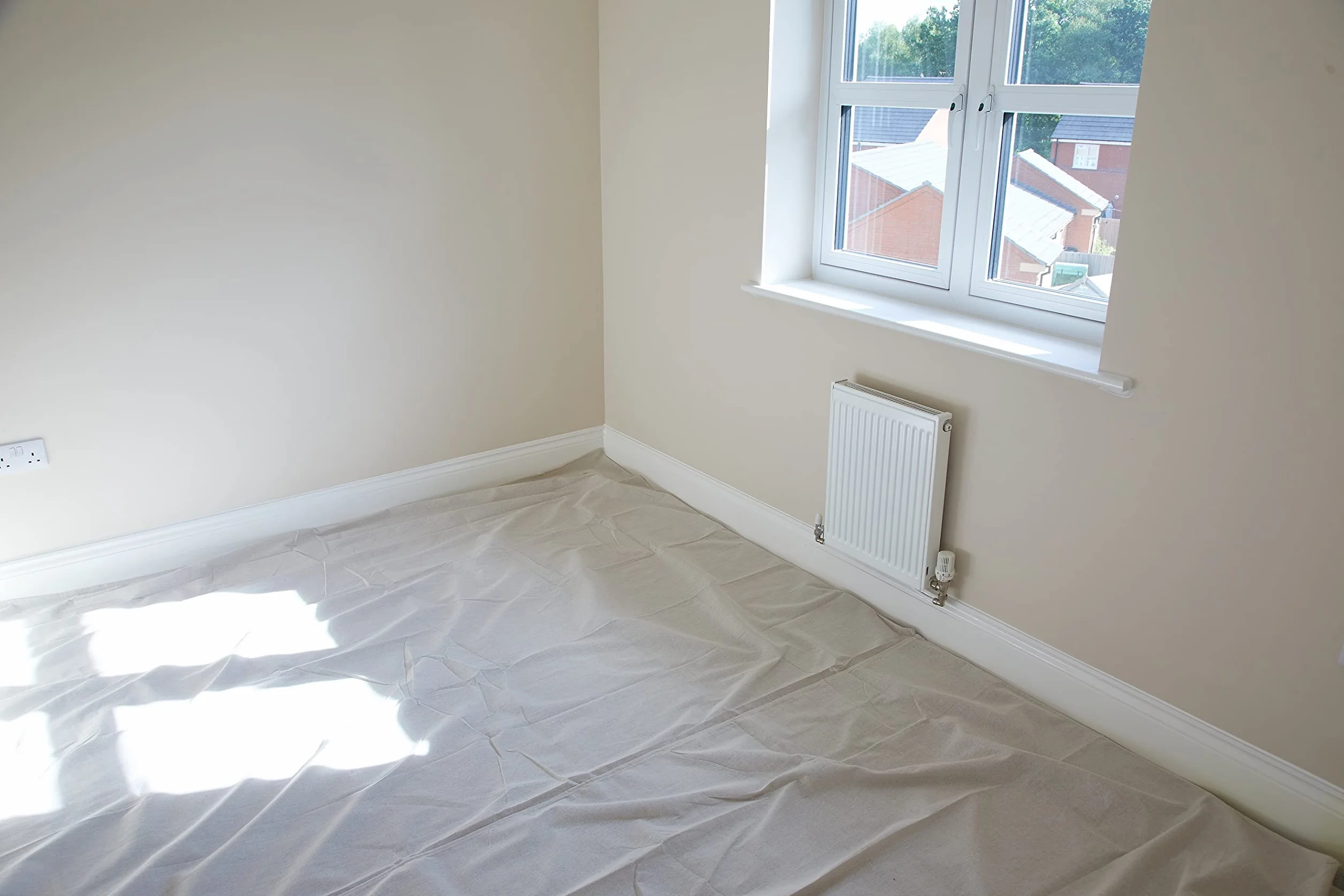 ProDec Contractor 12ft x 9ft bawełniany arkusz przeciwpyłowy do dekoracji, ochraniacz dywanu, zmywalna ściereczka, osłona przed farbą, arkusze malarskie, wytrzymałe arkusze przeciwpyłowe do mebli