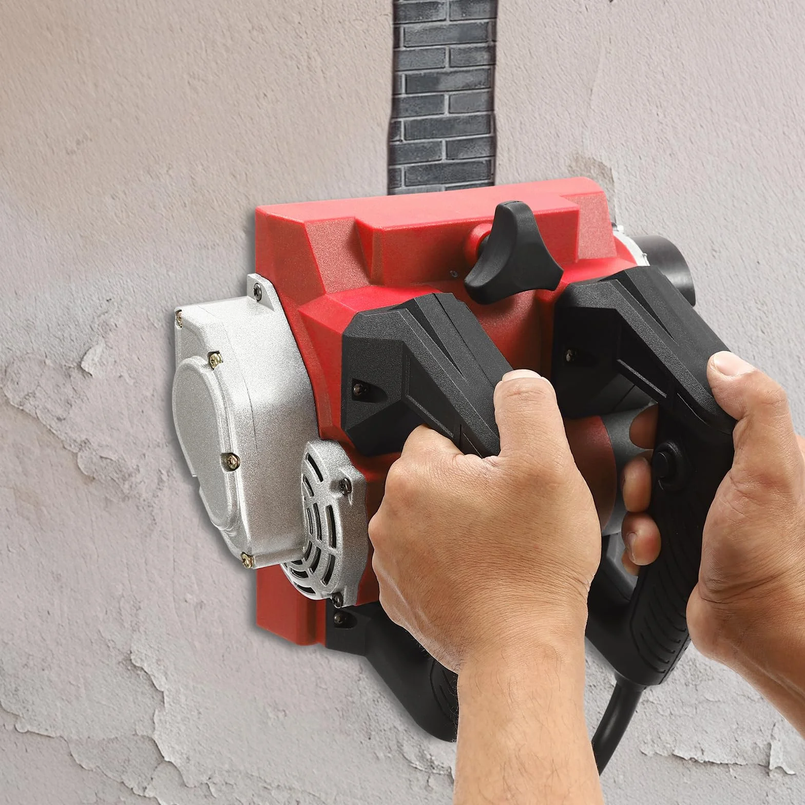 Elektryczna strugarka ścienna 1300 W, automatyczna szlifierka ścienna, frezarka murarska, regulacja głębokości 1-4 mm