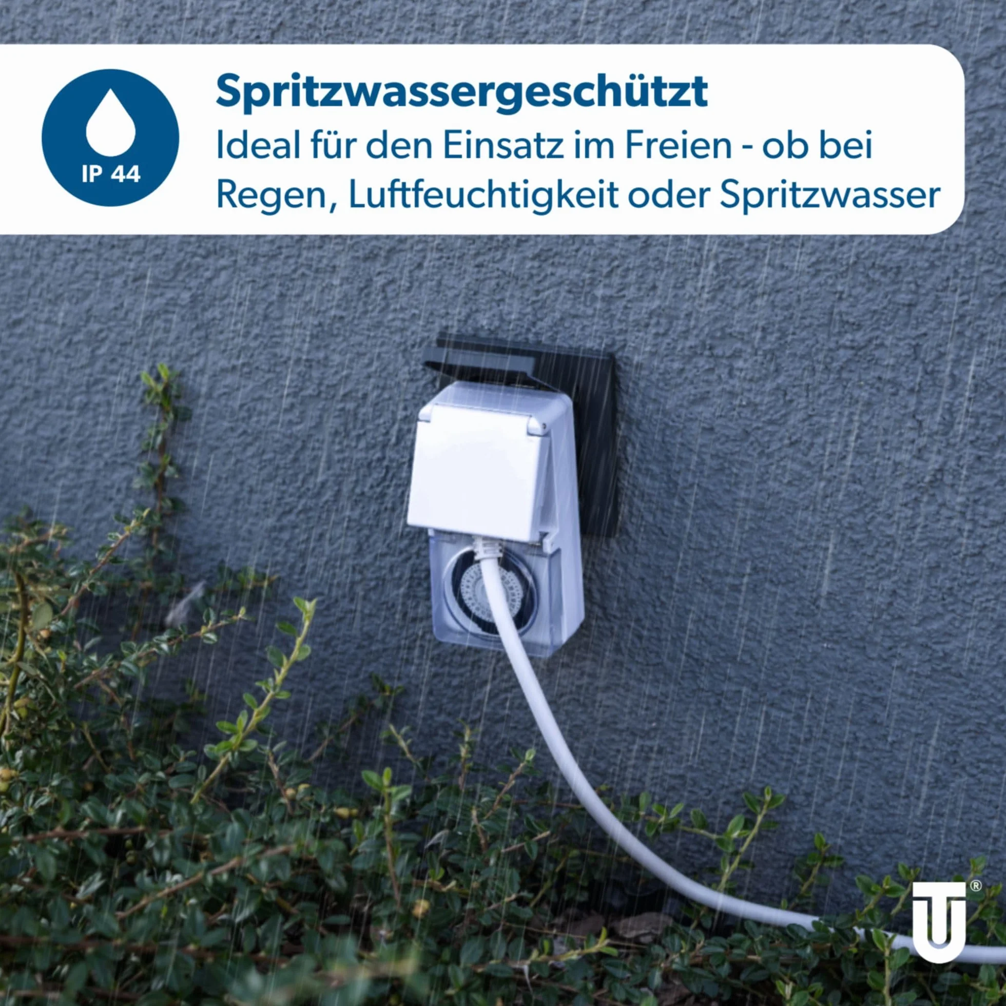 UNITEC Zegar sterujący dzienny mechaniczny IP44 analogowy biały 15 minut