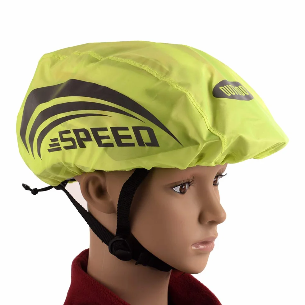 Osłona przeciwdeszczowa na kask rowerowy z paskami odblaskowymi, ochrona przed deszczem, odporna na działanie wody, wysoka widoczność
