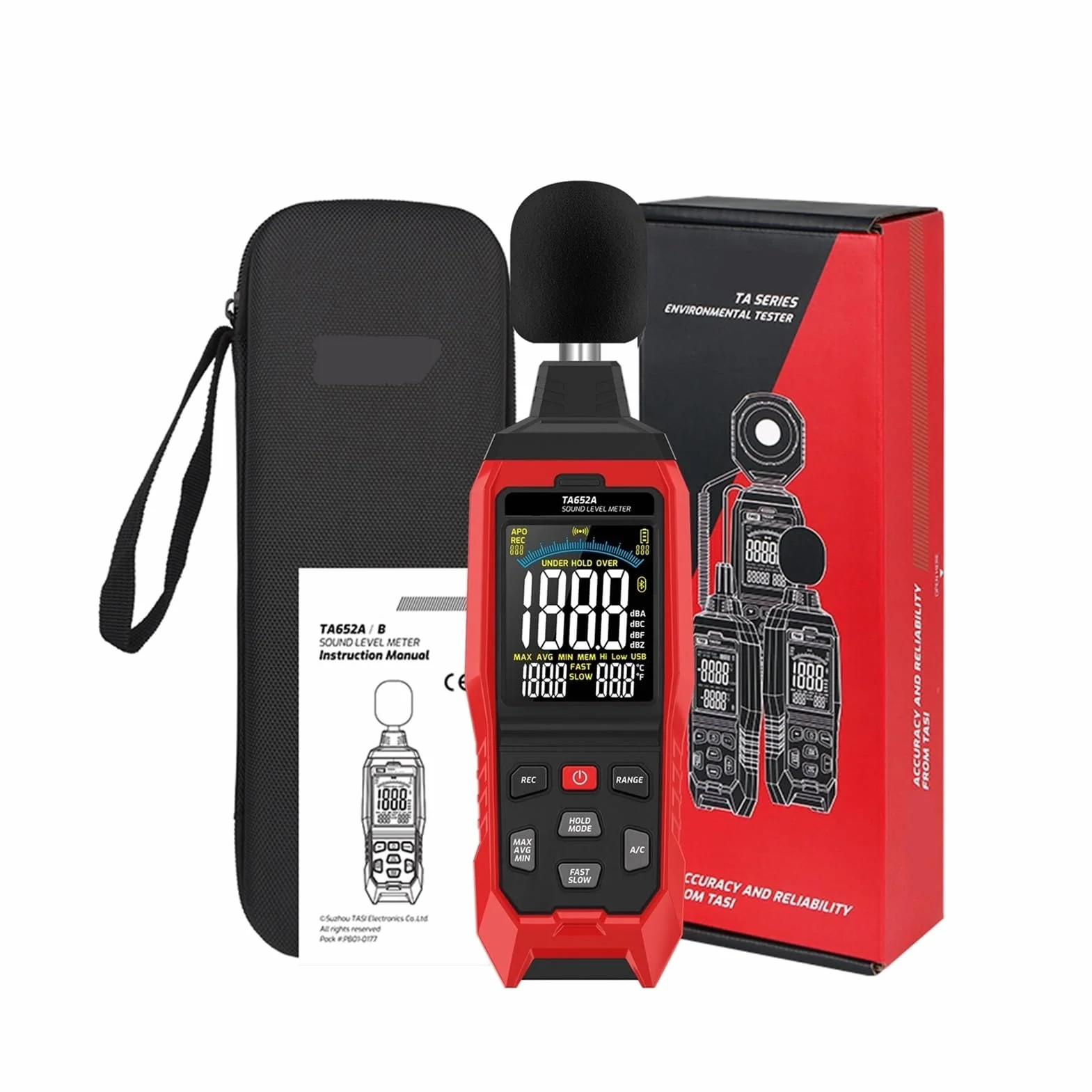 TA652A 30~130dB Noise Decibel Tester A/C Weighting Digital Sound Level Meter