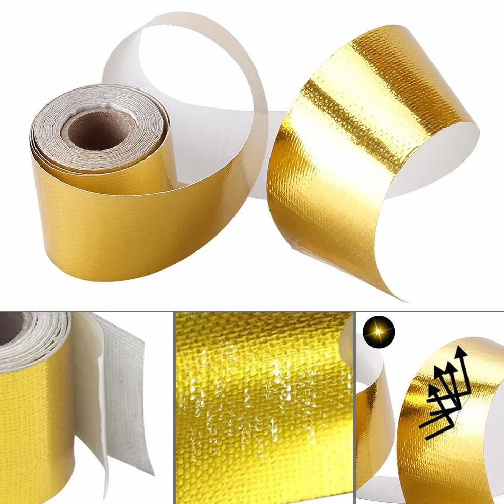 Taśma odblaskowa termorefleksyjna 5m x 5cm Aluminiowa złota