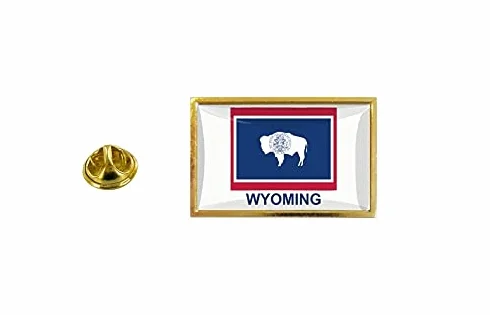 akachafactory szpilki przypinka odznaka flaga kraju mapa USA Wyoming