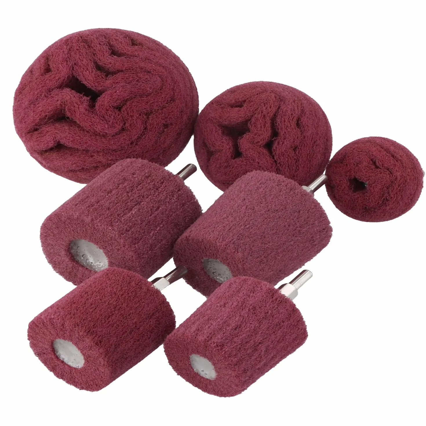 QWORK® 7 sztuk głowica polerska do wiertarki, ziarnistość 240, uchwyt 1/4"