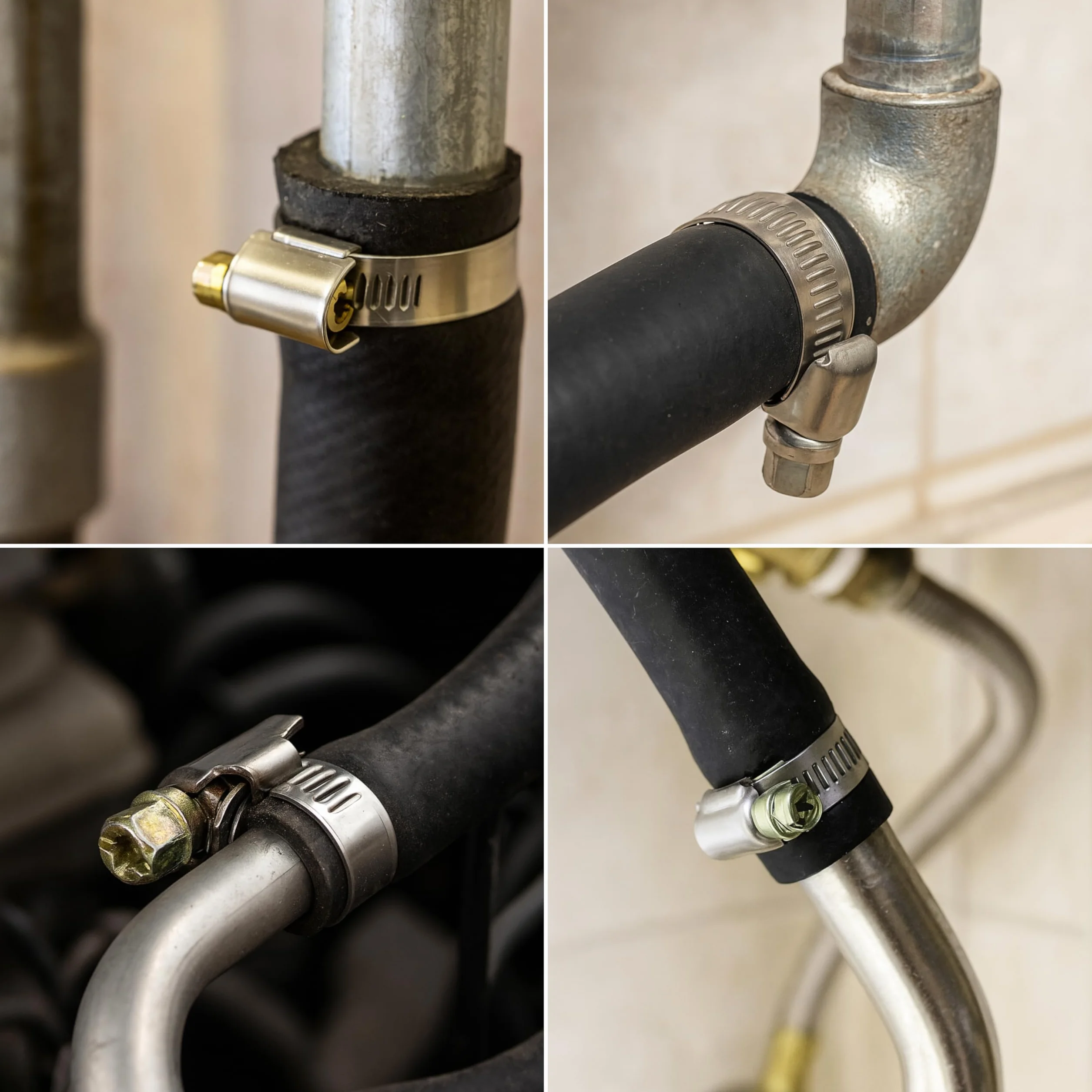 Opaski zaciskowe z napędem ślimakowym, 4 sztuki, Ø 40-60 mm, stal szlachetna, szerokość 9 mm