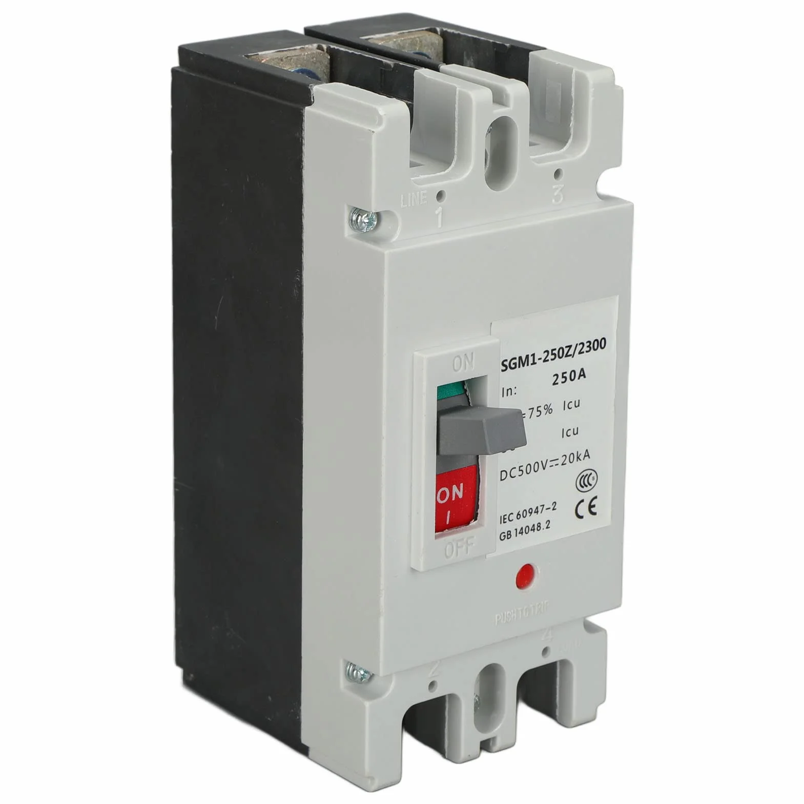 MCCB Przerywacz DC 500V 250A 2P Izolator do Systemu Fotowoltaicznego