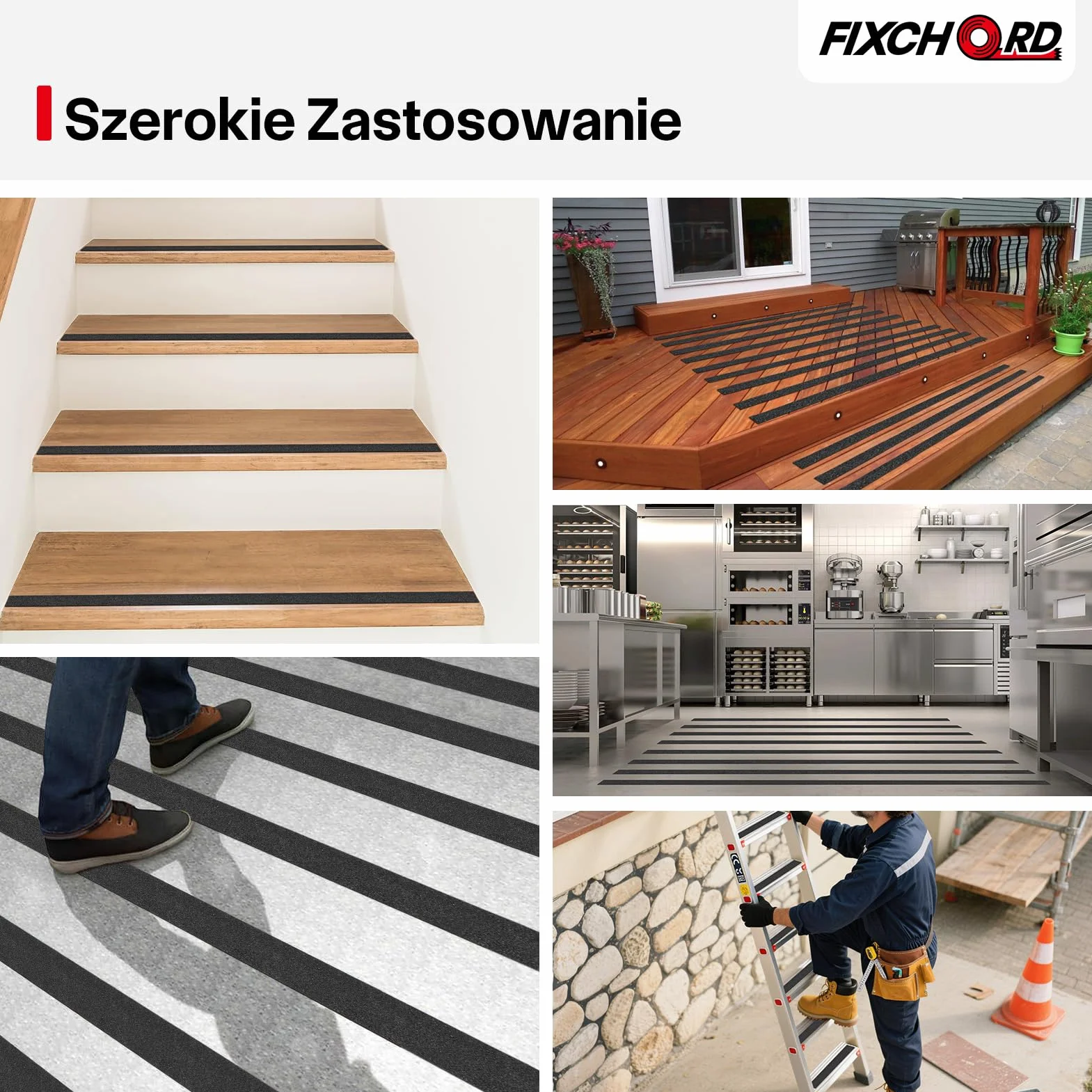 Antypoślizgowa taśma klejąca 5m x 50mm wodoodporna czarna na schody