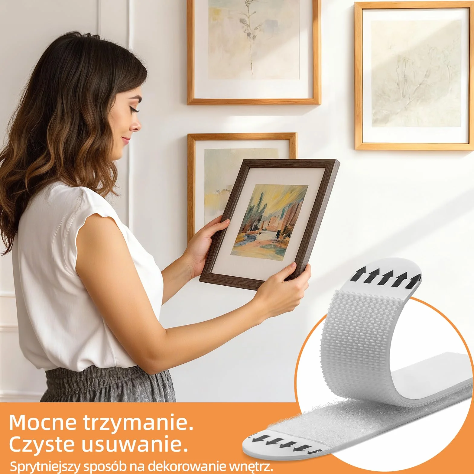 Trilancer Taśmy Montażowe do Obrazów z Poziomicą, 30 Par – Mocne Trzymanie, Bez Gwoździ i Narzędzi, Regulowane i Łatwe do Usunięcia, Samoprzylepne Haczyki Ścienne Bez Uszkodzeń na Gładkie Powierzchnie