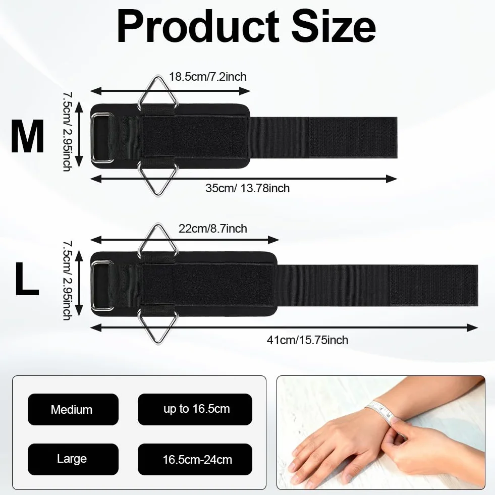 Flintronic Neopren wyściełane paski na nadgarstki, regulowane paski na rzep i bezpieczna konstrukcja mankietu, do treningu maszyn kablowych i treningu siłowego