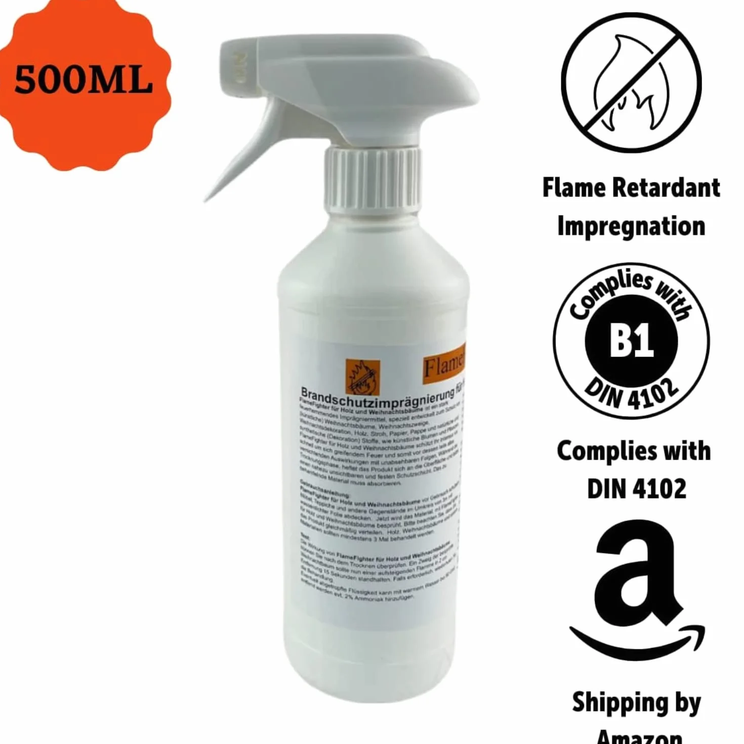 FlameFighter 500 ml impregnacja przeciwpożarowa do drewna DIN 4102 B1 klasa 1