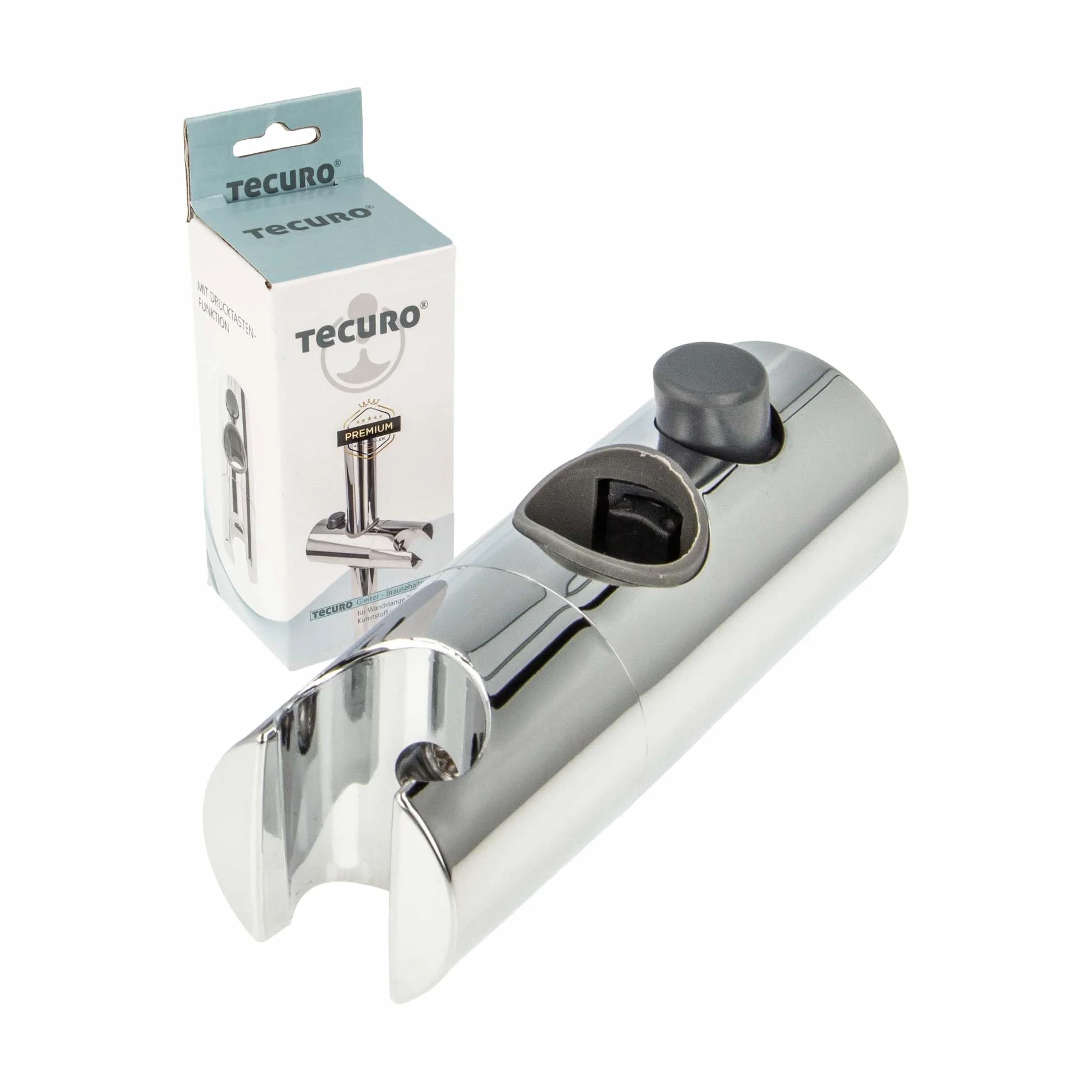Uchwyt prysznicowy do drążka ściennego 18 mm chromowany tecuro
