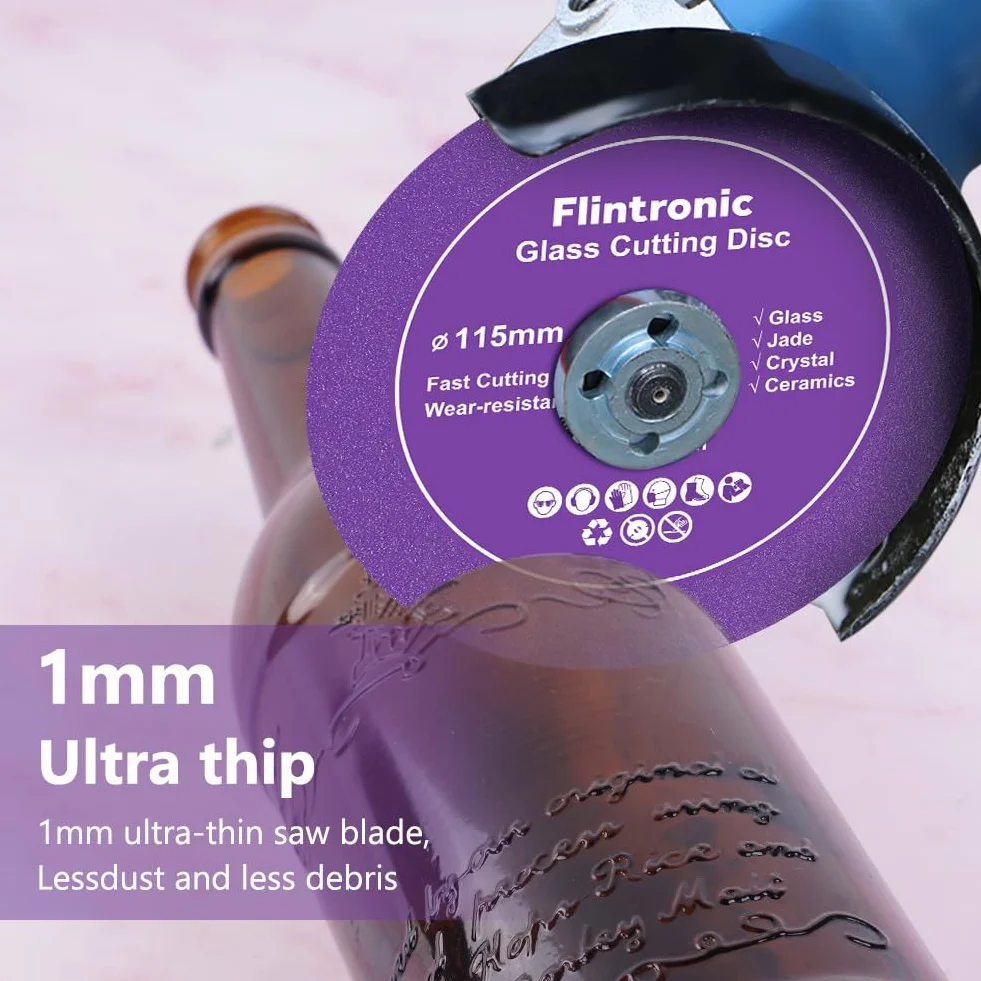 Flintronic Diamentowa Tarcza do Cięcia Szkła 115 mm do Szlifierki Kątowej