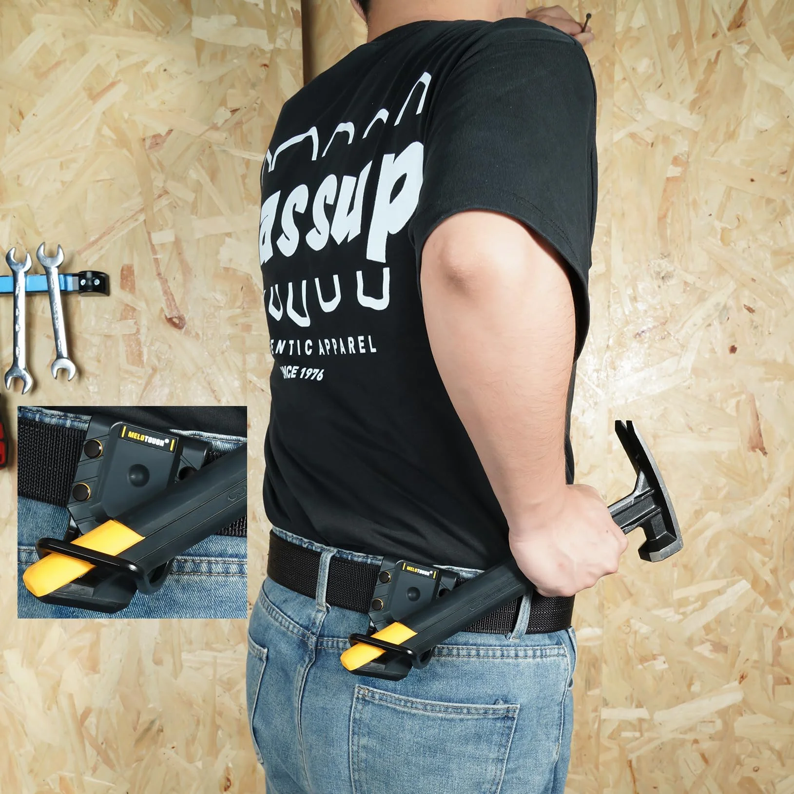 MELOTOUGH Uchwyt na młotek na pasek czarny