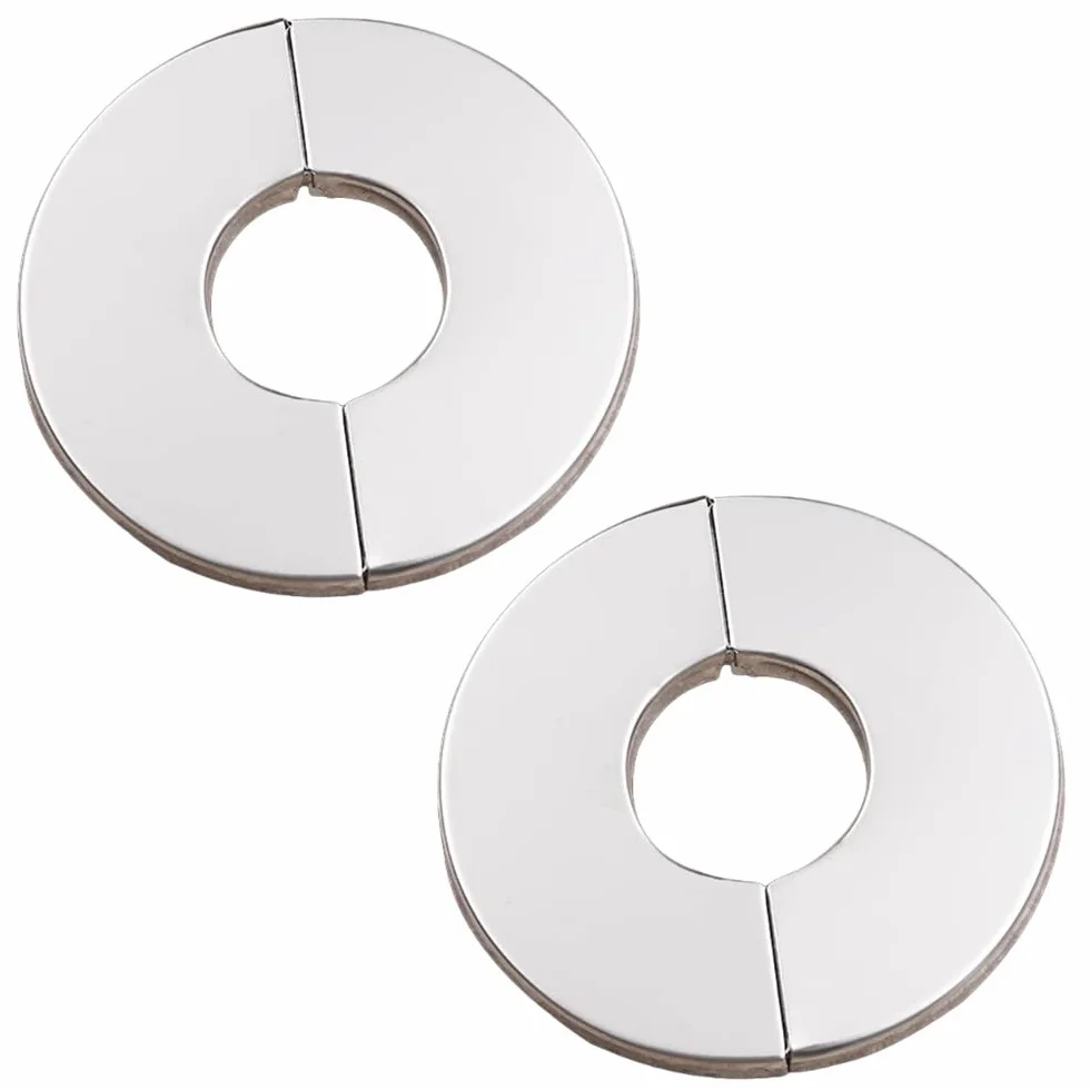 Chromowany zawór ze stali nierdzewnej dwuczęściowy pokrywa kranu kołnierz wtykowy srebrny 51 mm