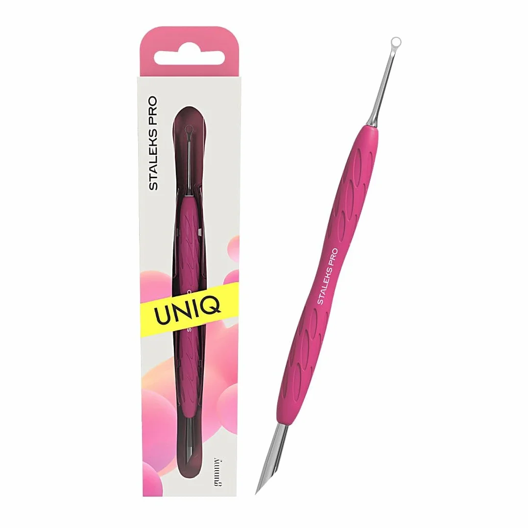 STALEKS PRO by Natury Nails Popychacz do skórek z silikonowym uchwytem Gummy, stal nierdzewna. UNIQ 11/2