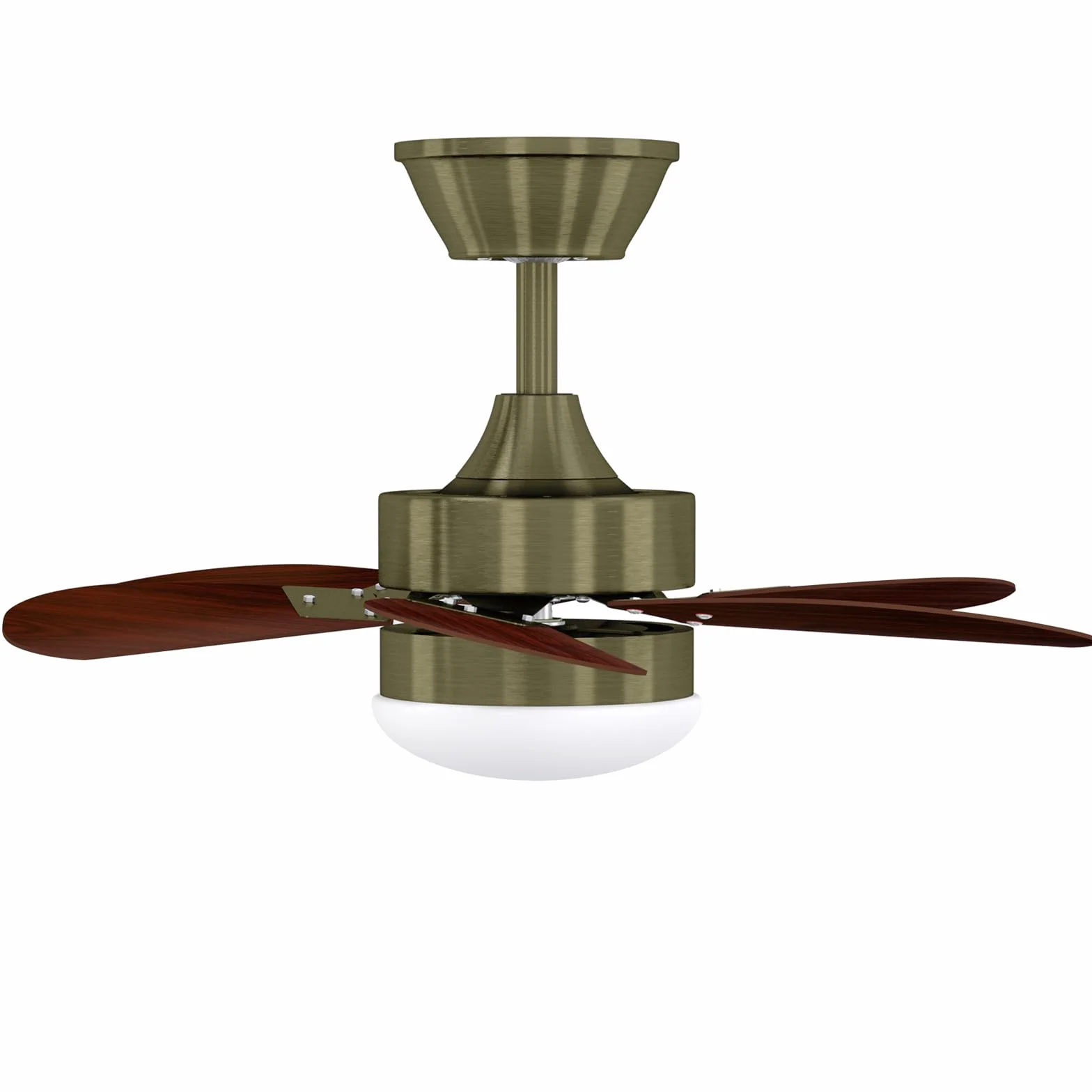 Homefire Wentylator sufitowy z oświetleniem i pilotem zdalnego sterowania, cichy, Ø 75 cm, 6 łopatek, wentylator z pojedynczą lampą, lampa sufitowa, na lato, zimę, do sypialni, bez źródła światła