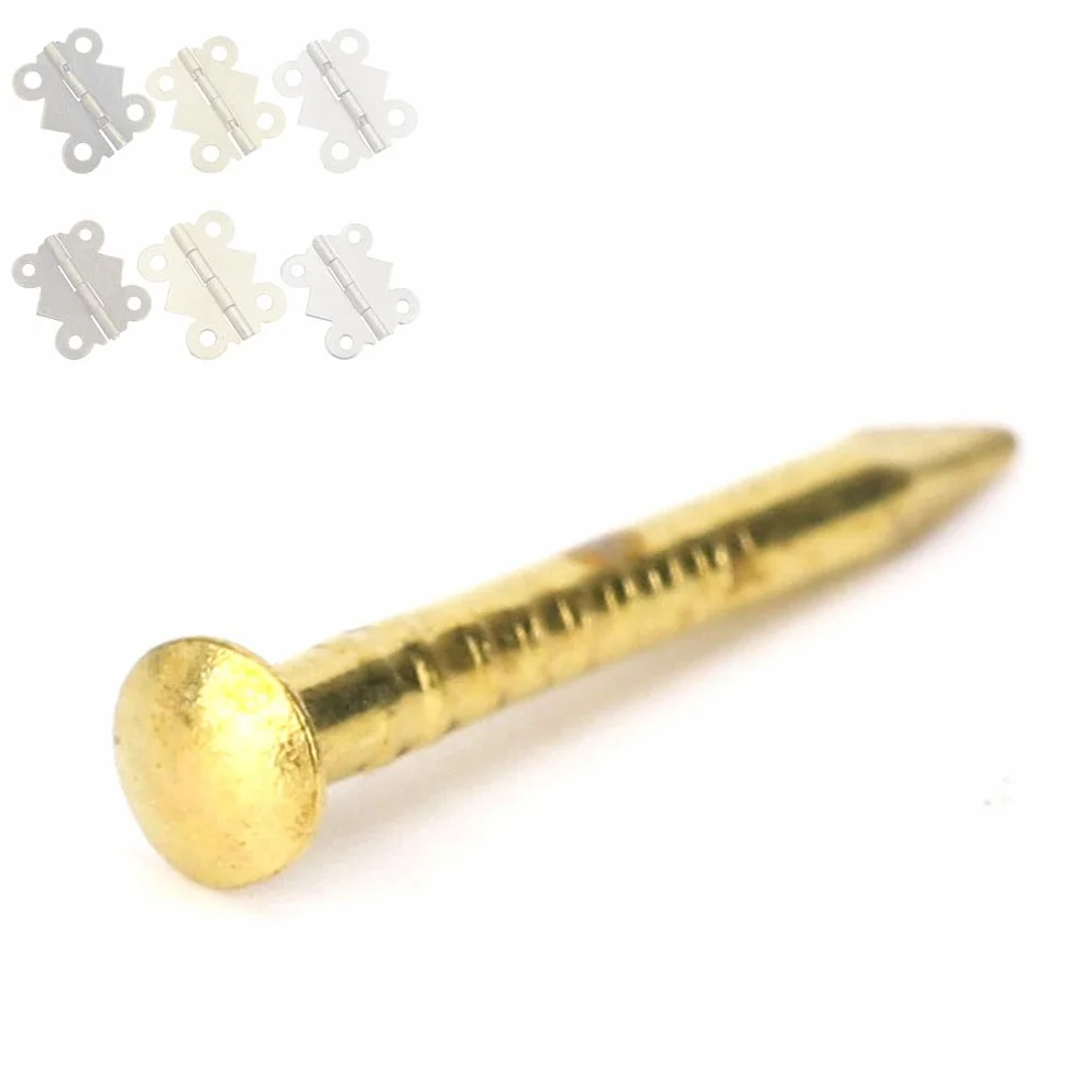 Gwóźdź mosiężny 100 sztuk okrągłych gwoździ 15 mm do mebli