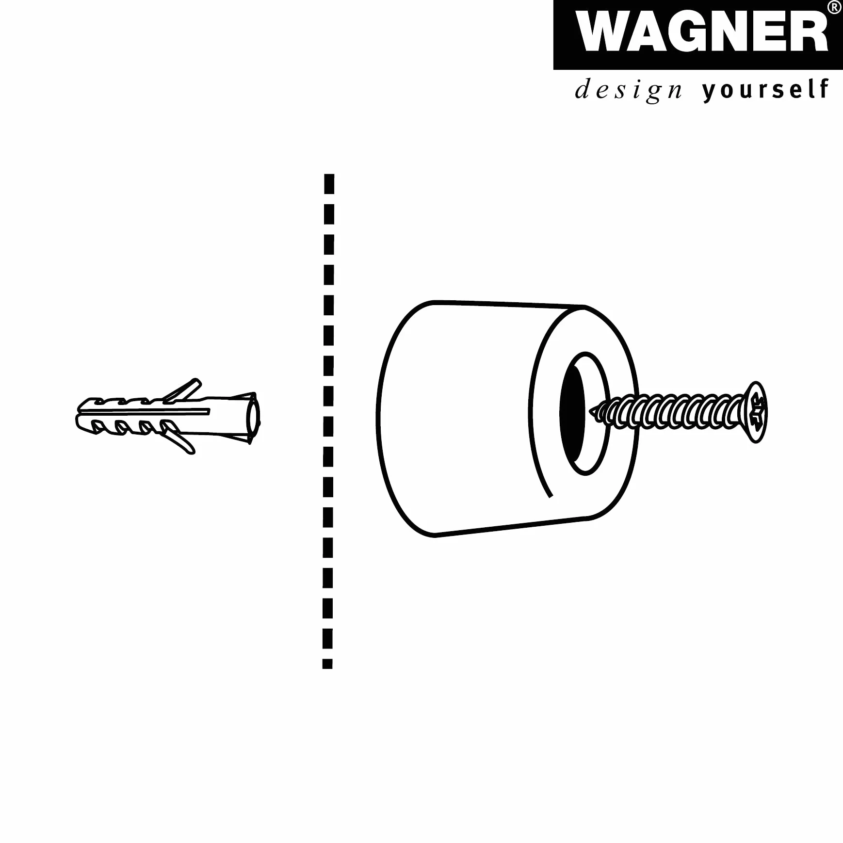 WAGNER Stoper do drzwi ściennych VULKANO MINI 4-częściowy zestaw - średnica Ø 20 x 10 mm, biały