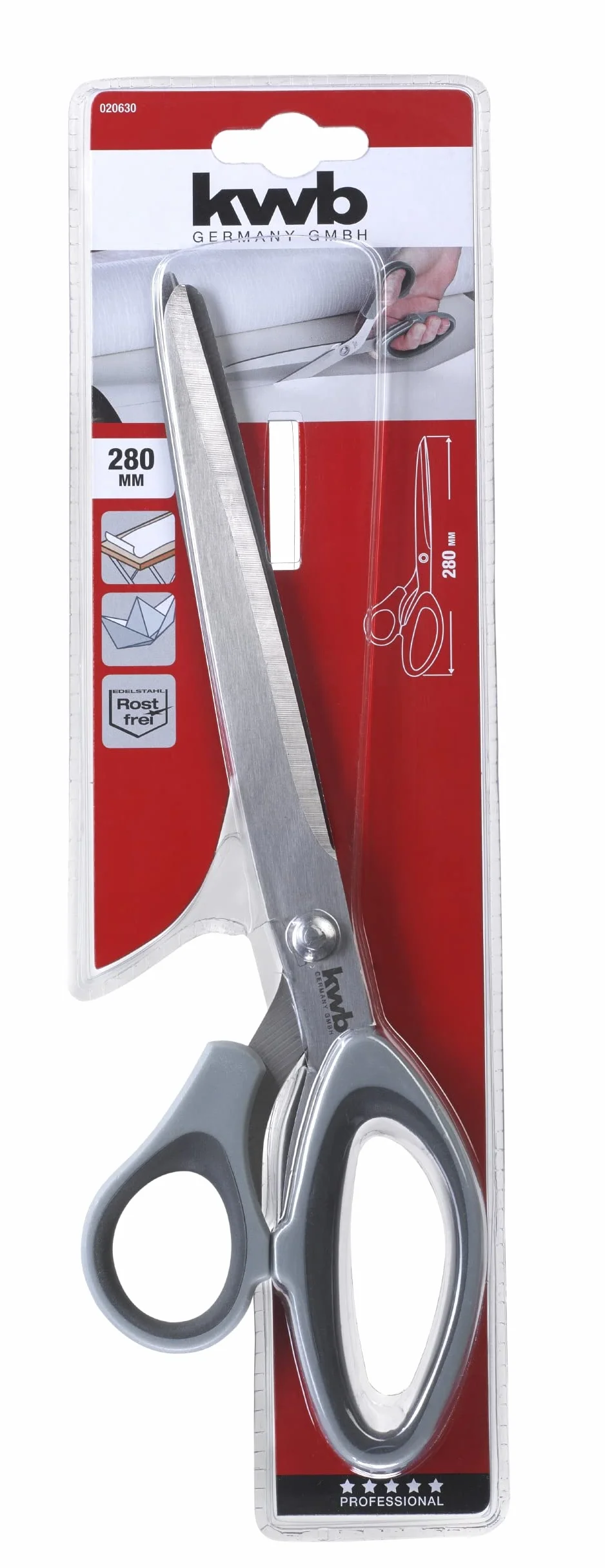 kwb Nożyce do tapetowania ze stali nierdzewnej 280 mm 130 mm kątowe