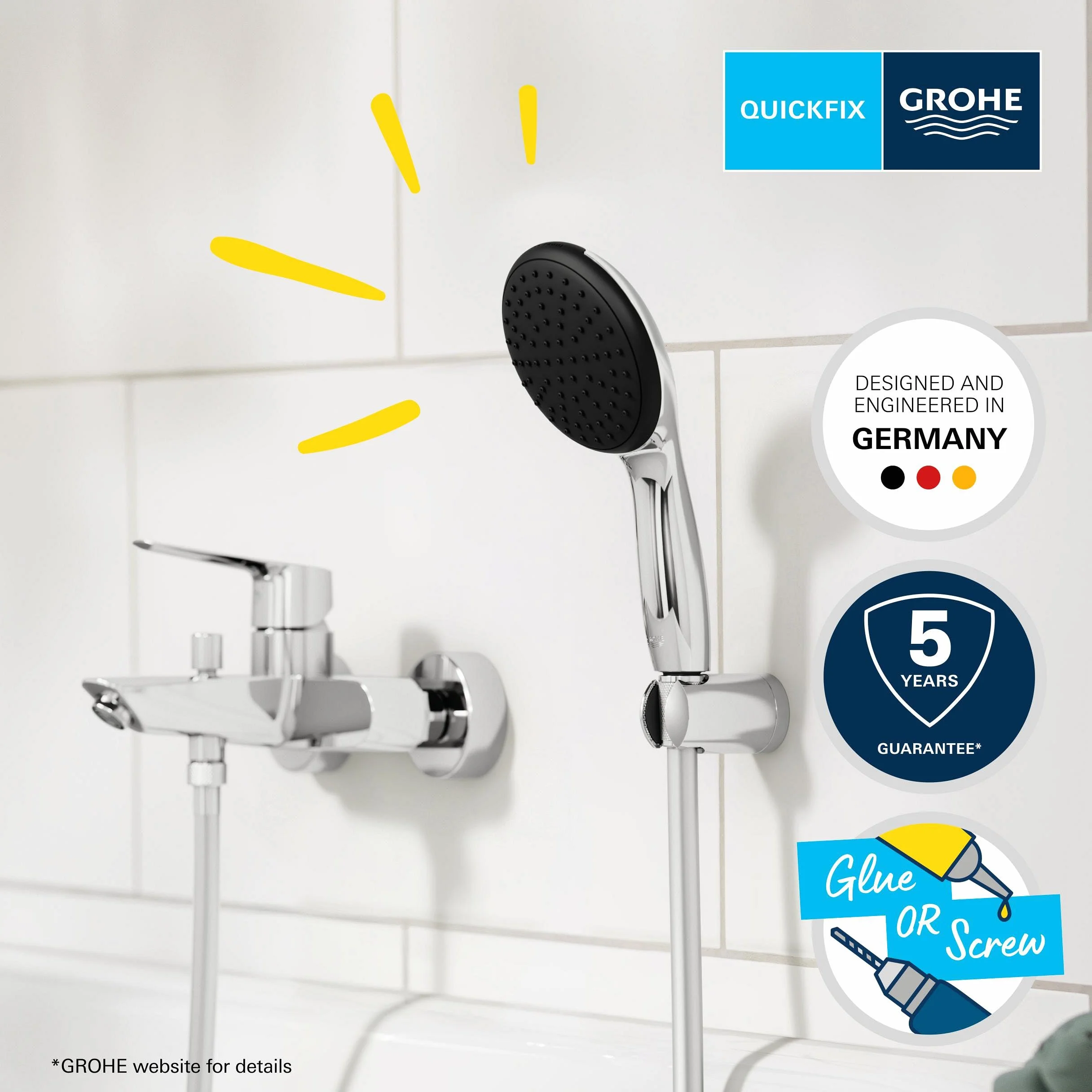 Grohe Start Ohm Bath Exp + Show.Set Zestaw Prysznicowy Chrom 18,8 x 16,5 x 20,2 cm