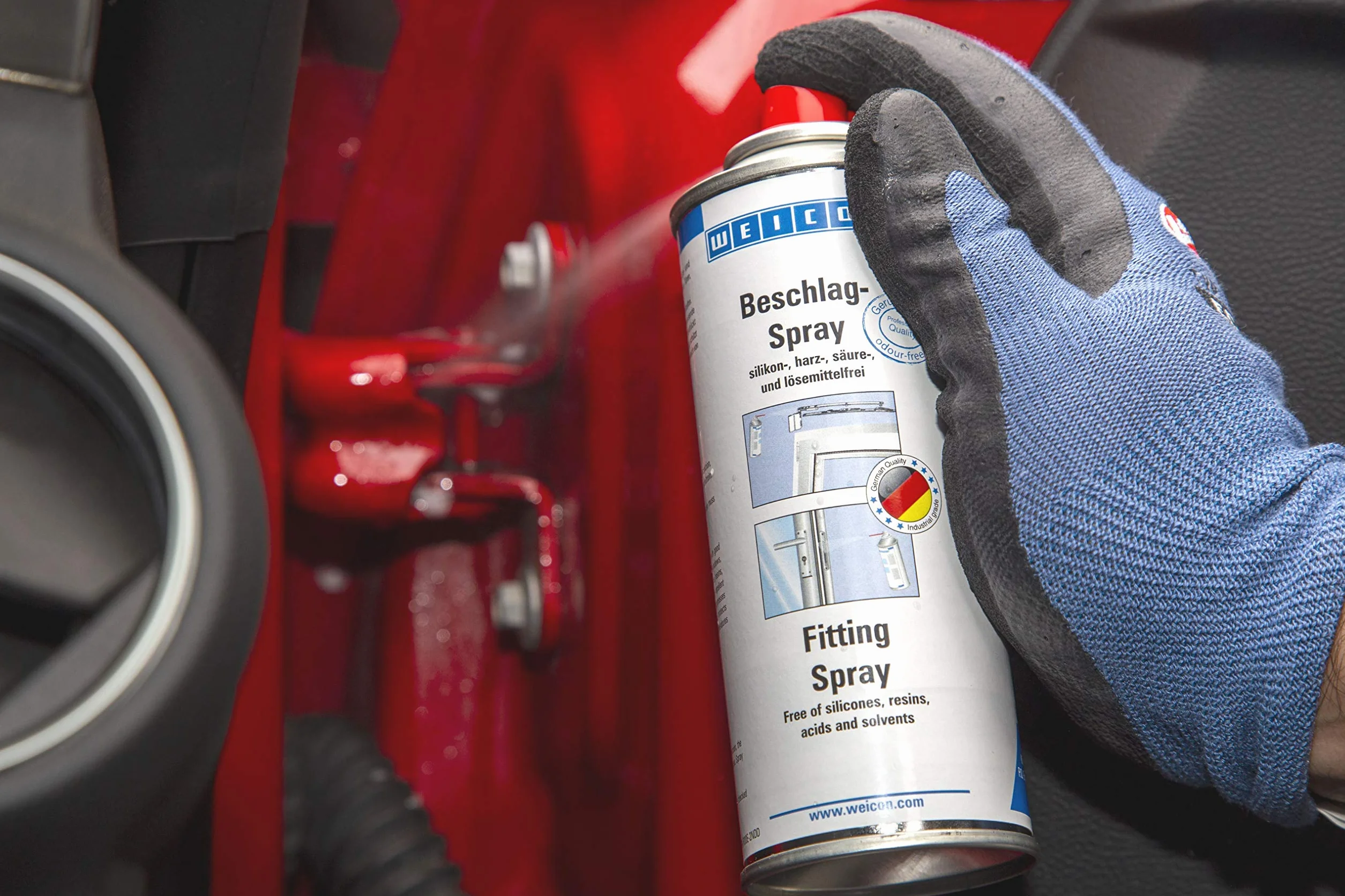 WEICON Spray mocujący 200 ml olej smarowy ochrona przed rdzą do zawiasów bram okien zamków samochodowych