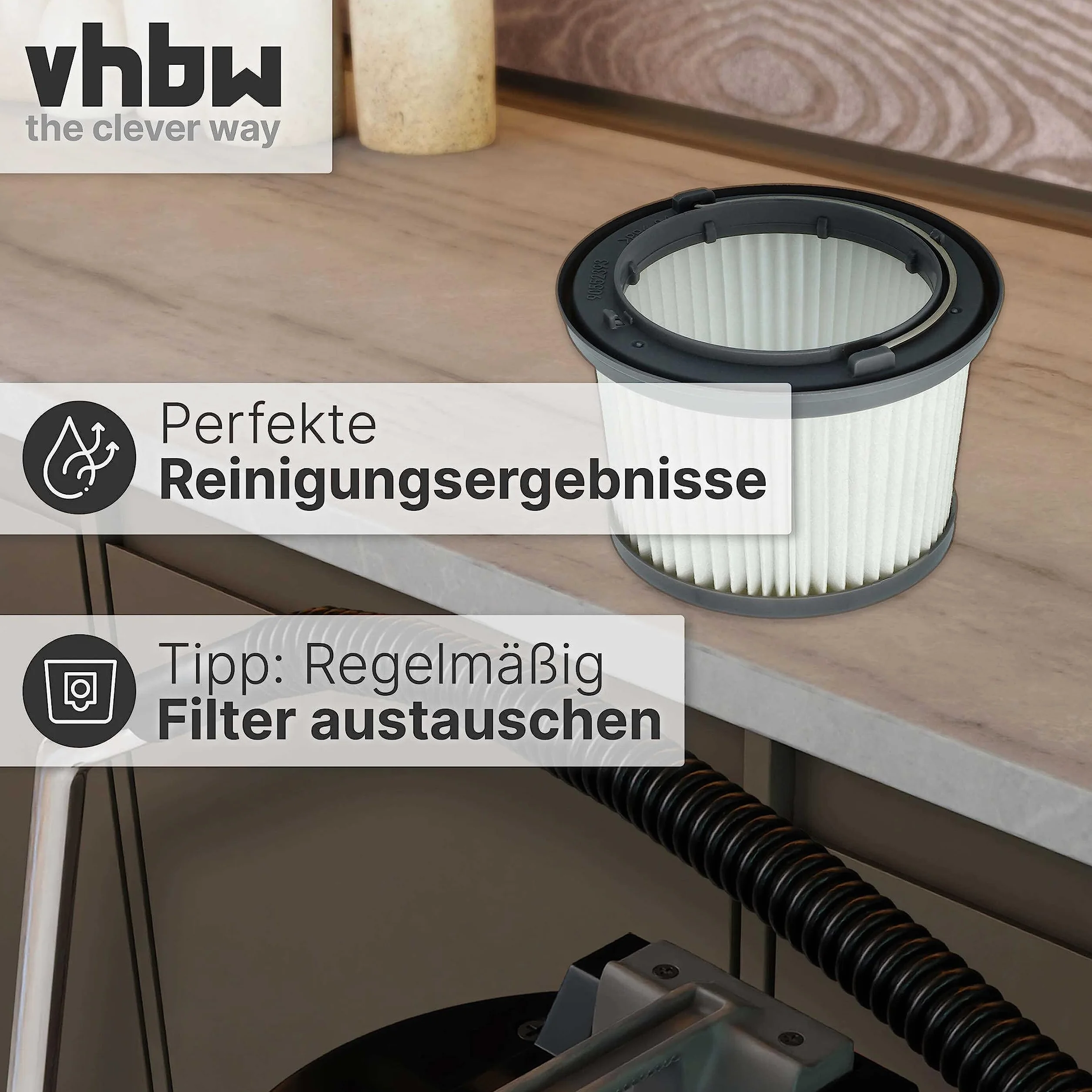 vhbw Filtr Kasetowy Kompatybilny z Black & Decker Dustbuster Pivot PD1020, PD1020L, PD1420, PD1420LP, PD1820, PD1820L - Filtr Plisowany
