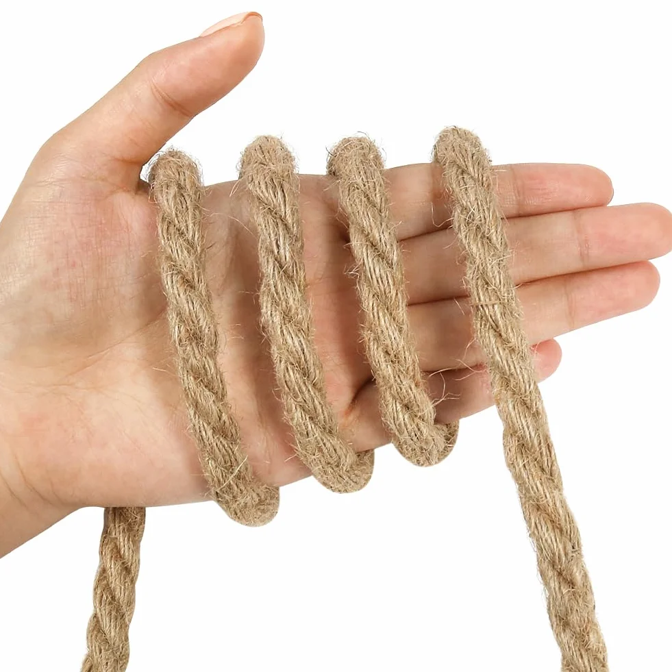 Lina konopna 30 m 10 mm ciężka do rzemiosła florystyki DIY dekoracji brązowa