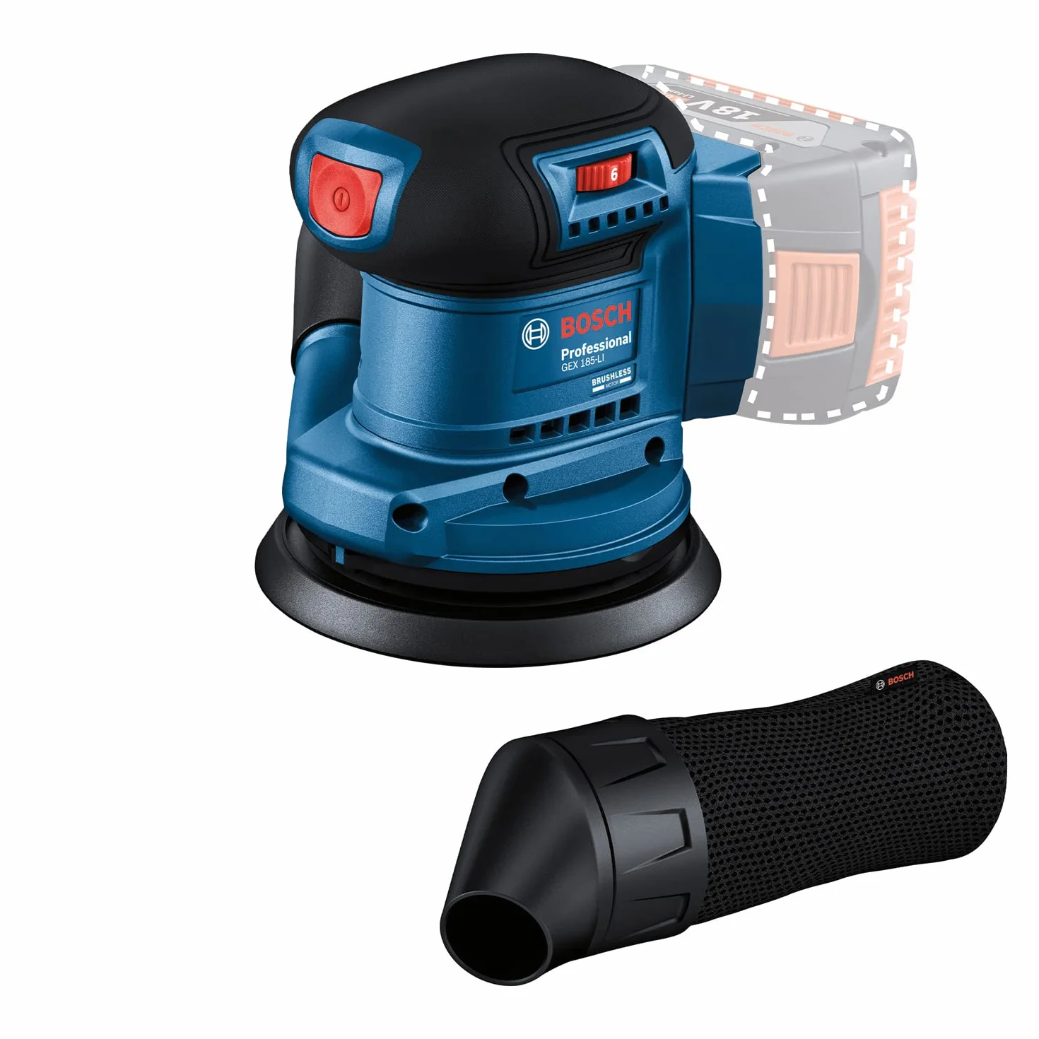 Bosch Professional GEX 185-LI szlifierka mimośrodowa 18V bezszczotkowa