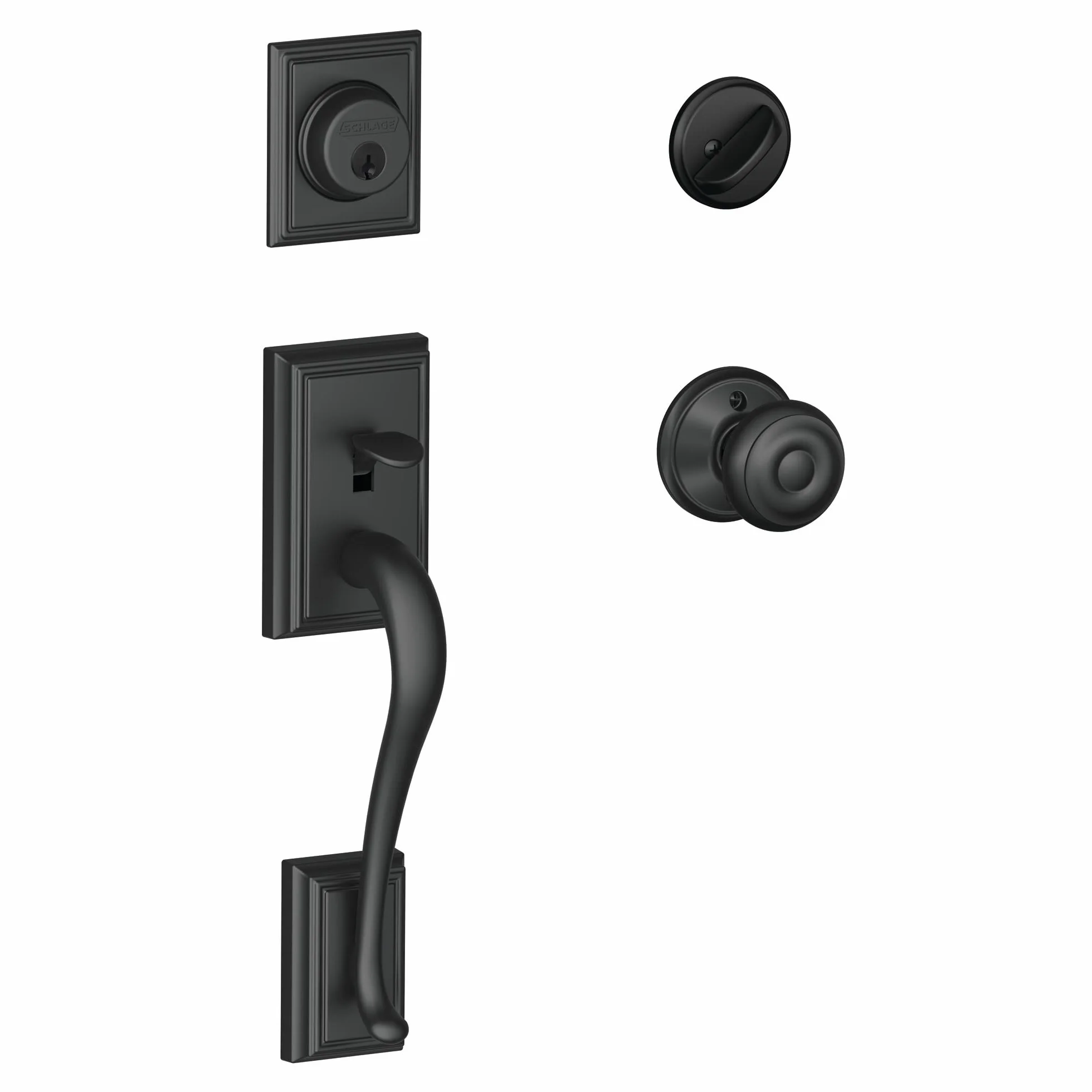 SCHLAGE Addison zestaw klamek czarny matowy F60 ADD 622 GEO