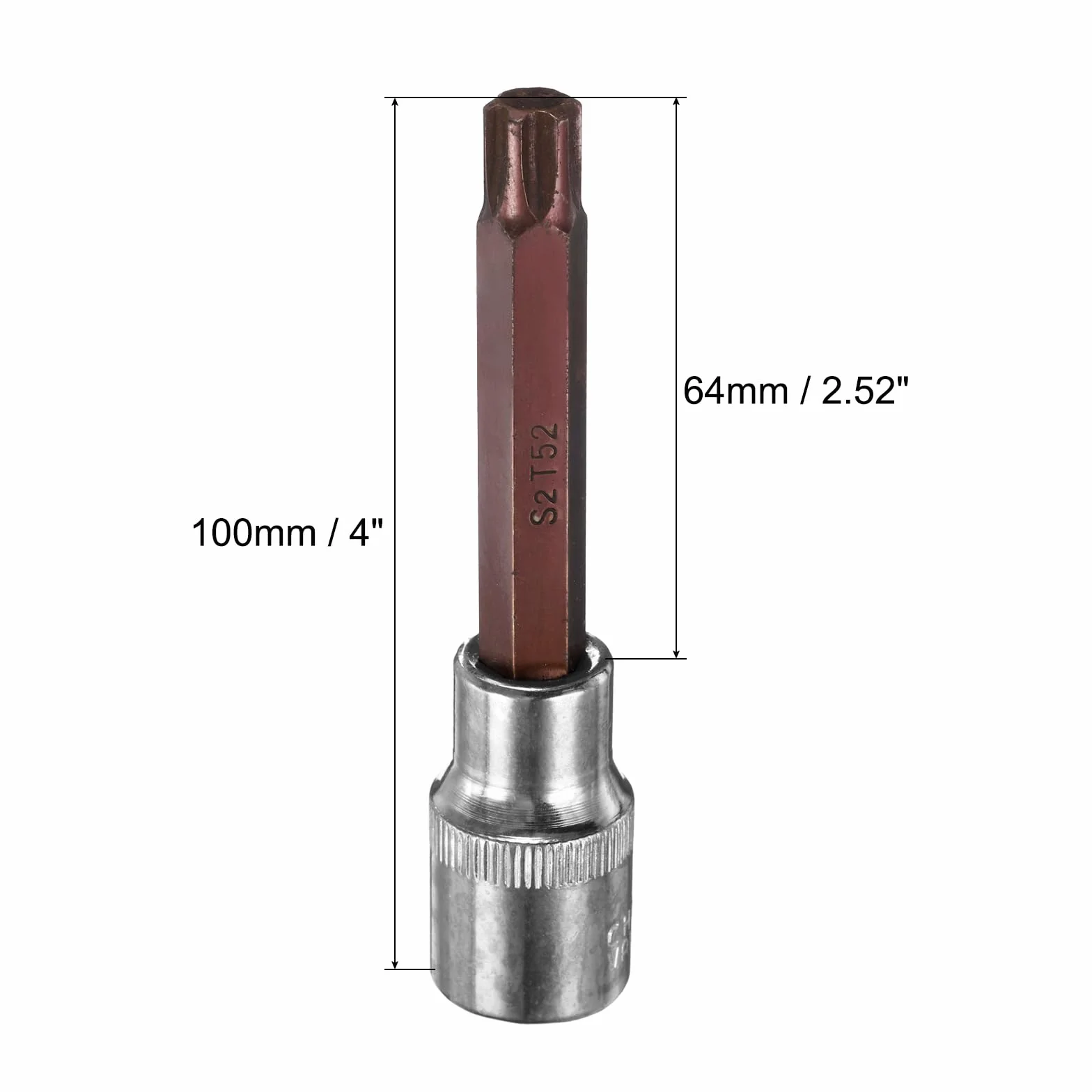 QUARKZMAN 1/2" nasadka Torx T52 tuleja, stal S2 CR-V, długość 4"