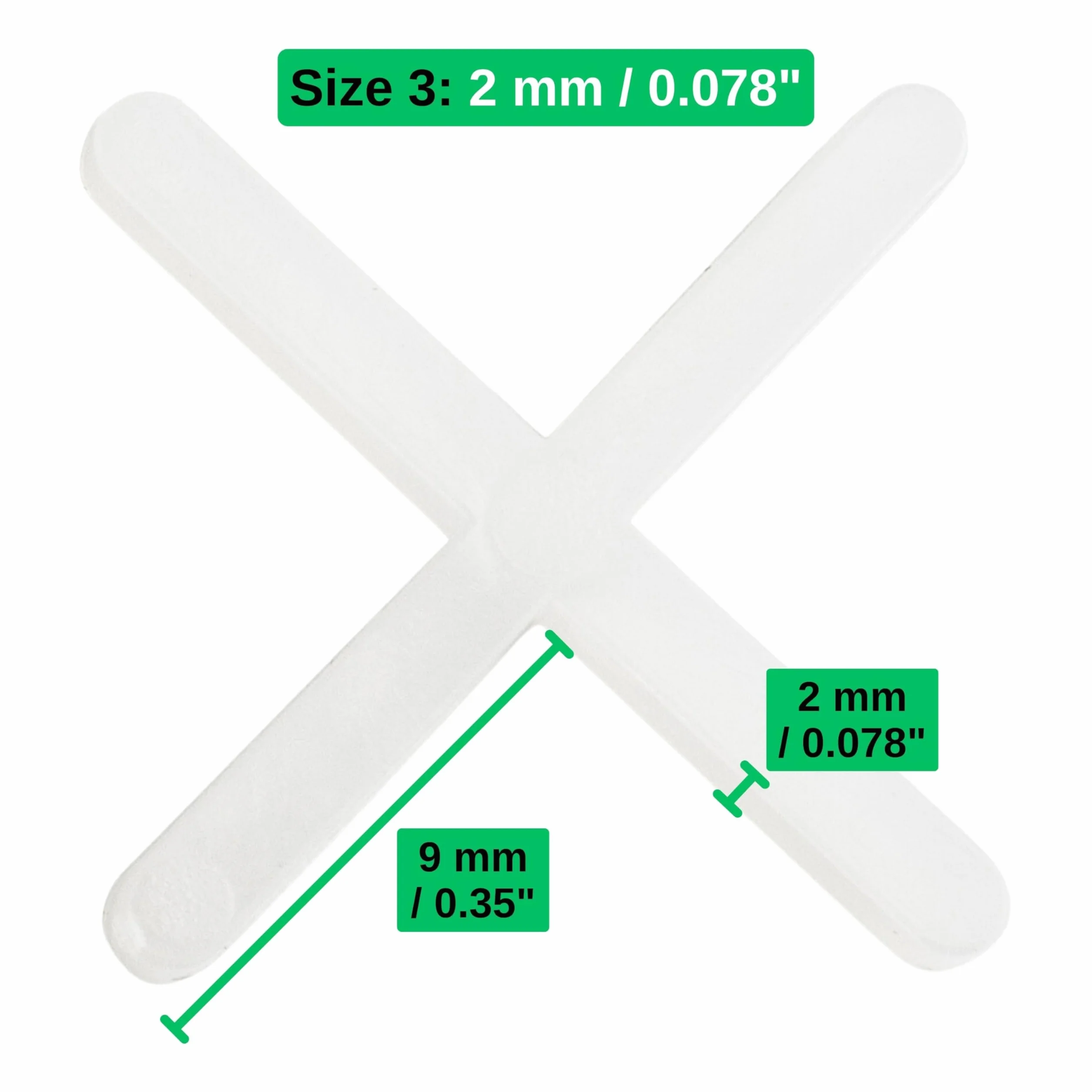 Krzyże do płytek, grubość 2 mm, 1000x, plastikowe przekładki