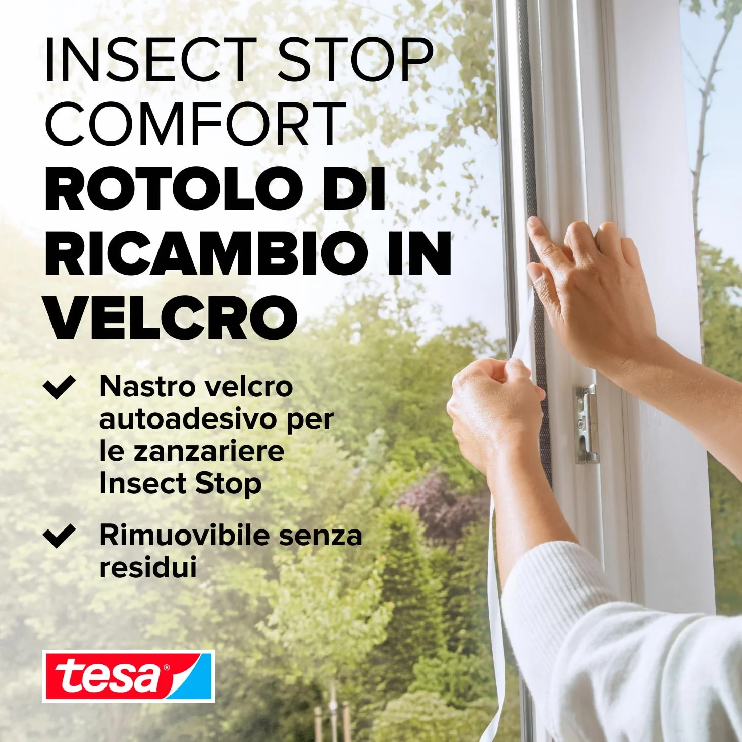 tesa Wymienny moskitiera na rzep Biała 5,6 m